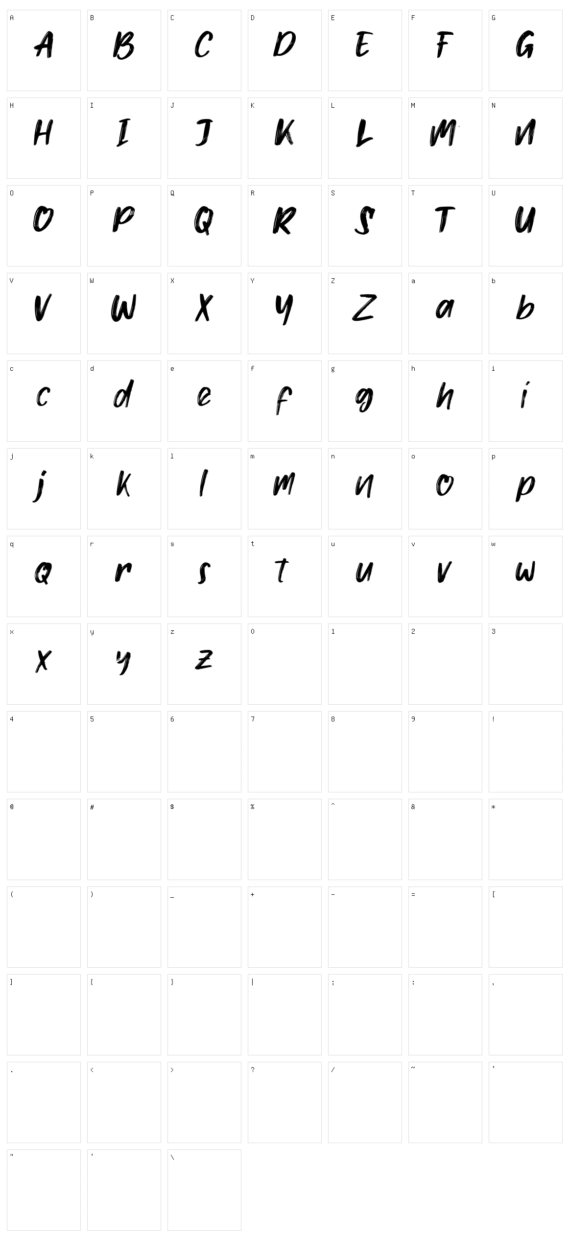 Jacqueline Character Set