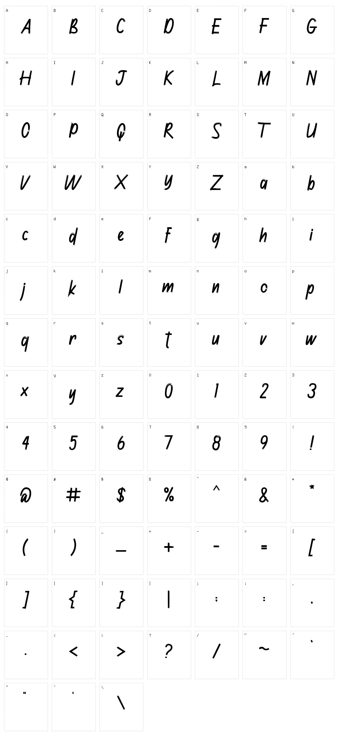 Janyss Brush Character Set