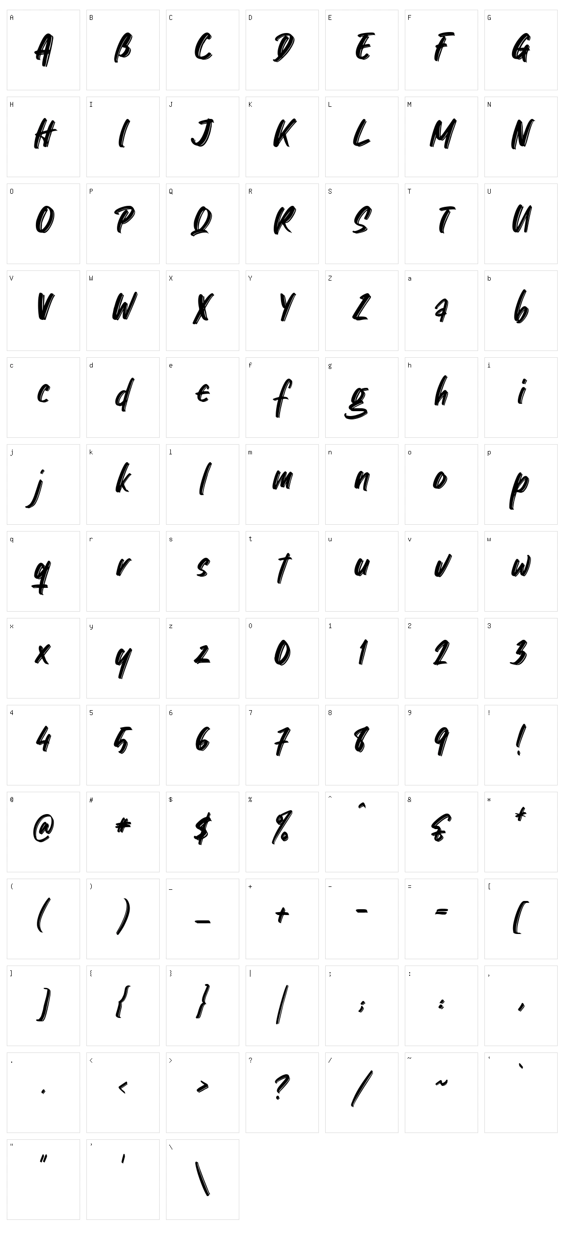 Old Stringrays Character Set