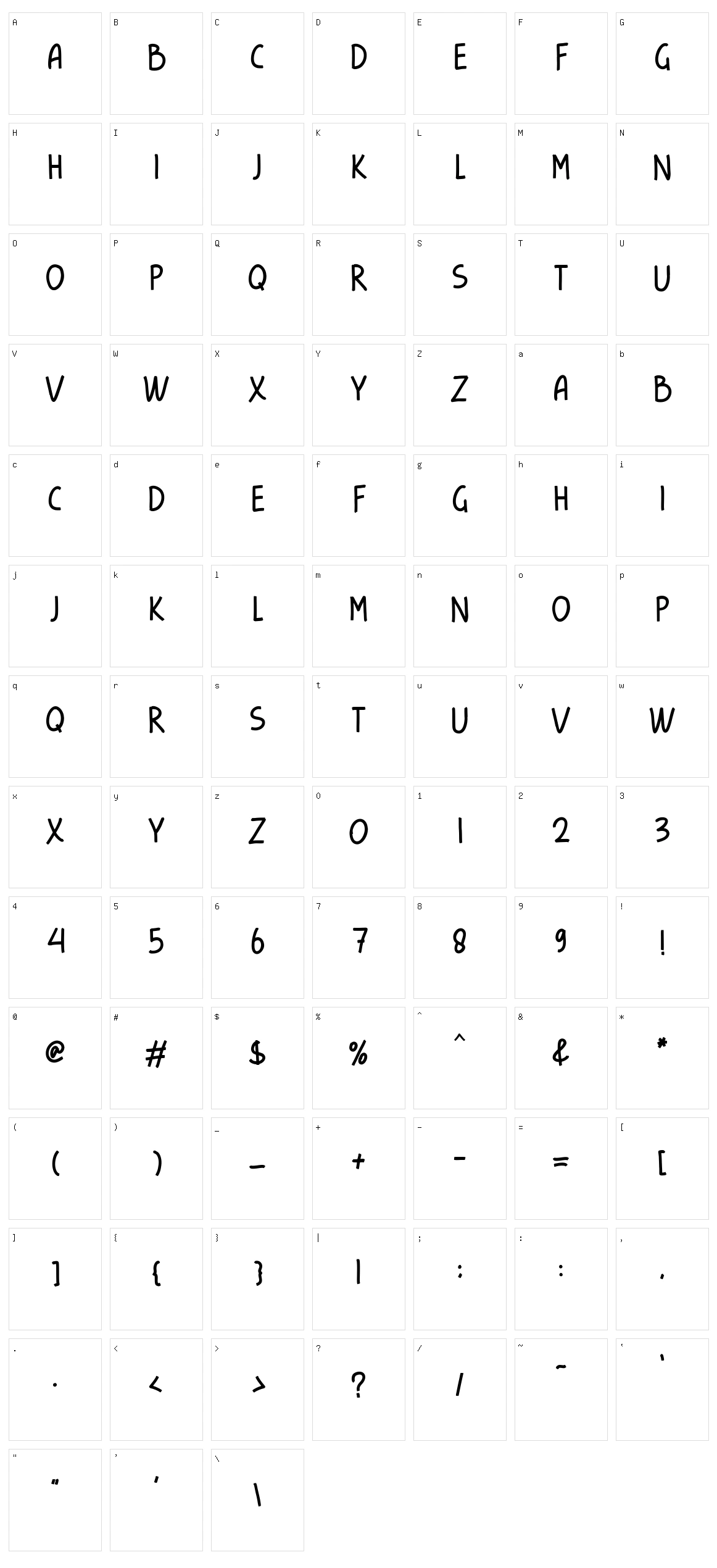 Kindly Late Character Set