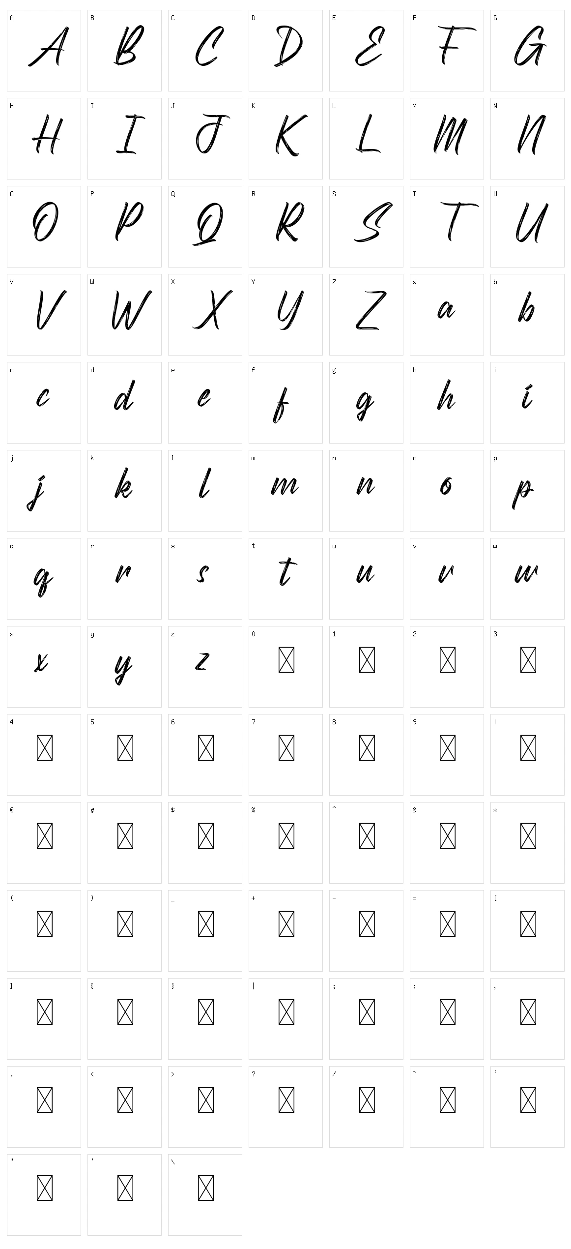 Scatterings Character Set