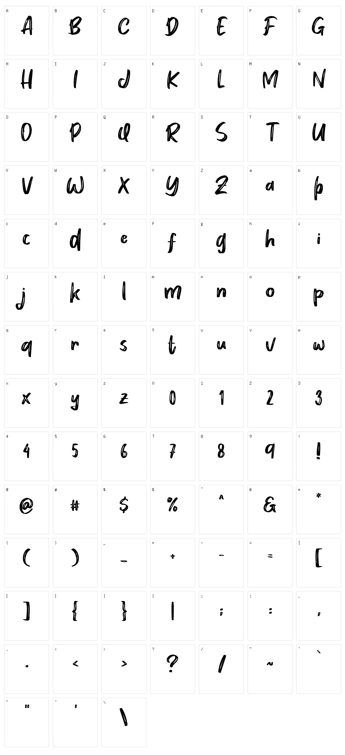 Sugiono Character Set