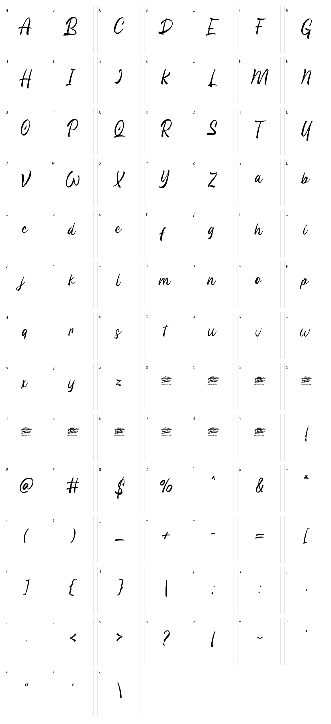 Wild Grook Character Set