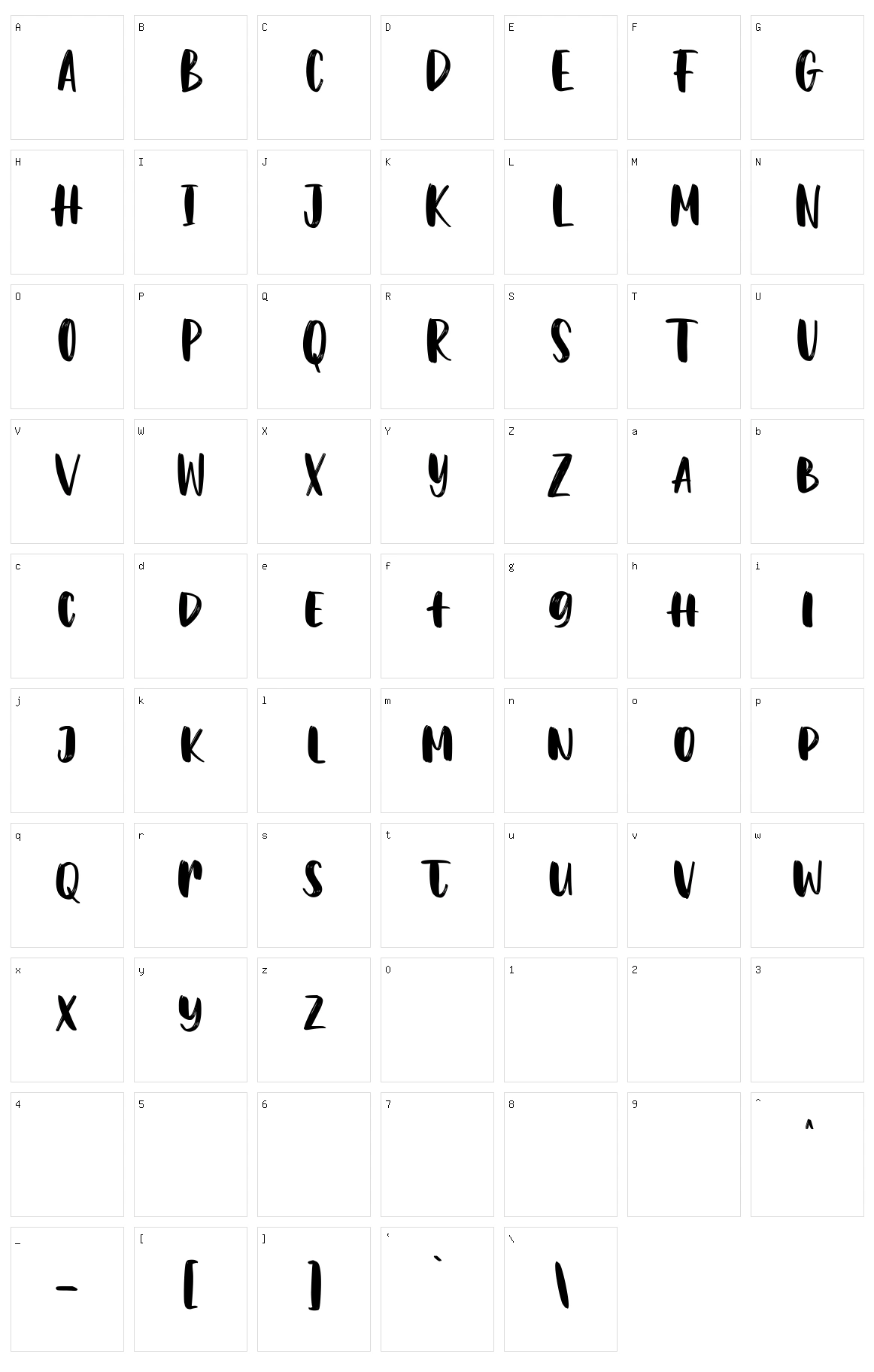 Smithmagis Character Set