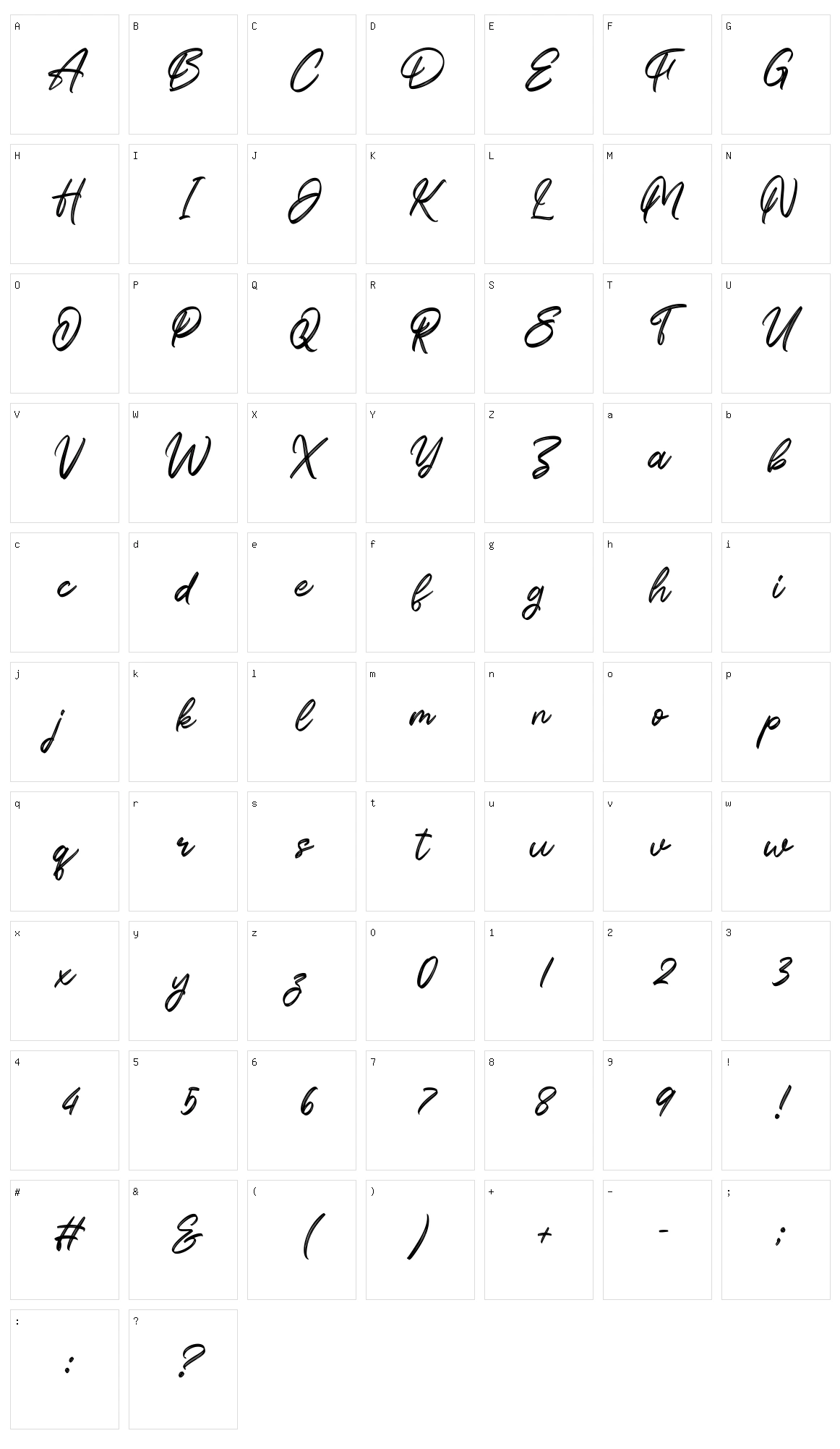 Kattalyna Character Set