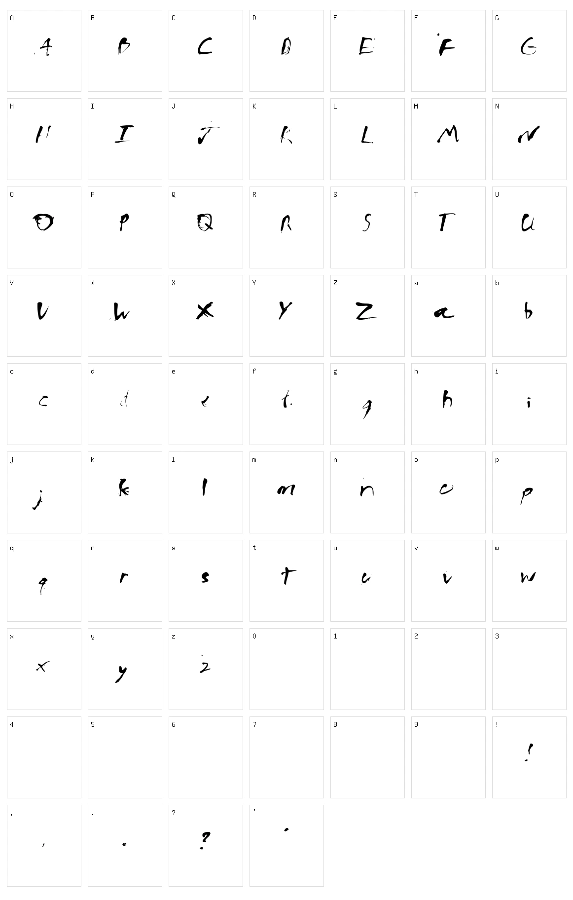 Ink Bleed Character Set