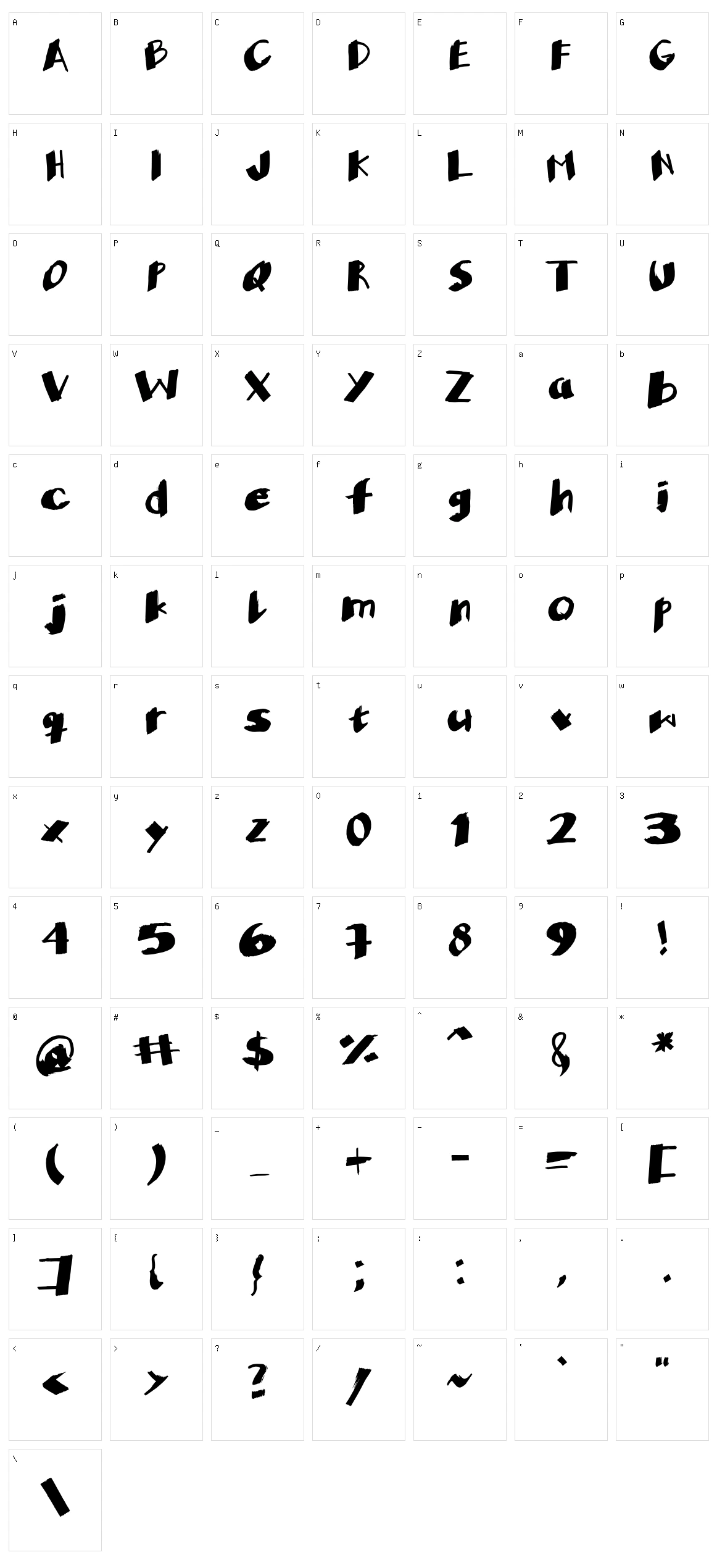 Not Posterman Character Set