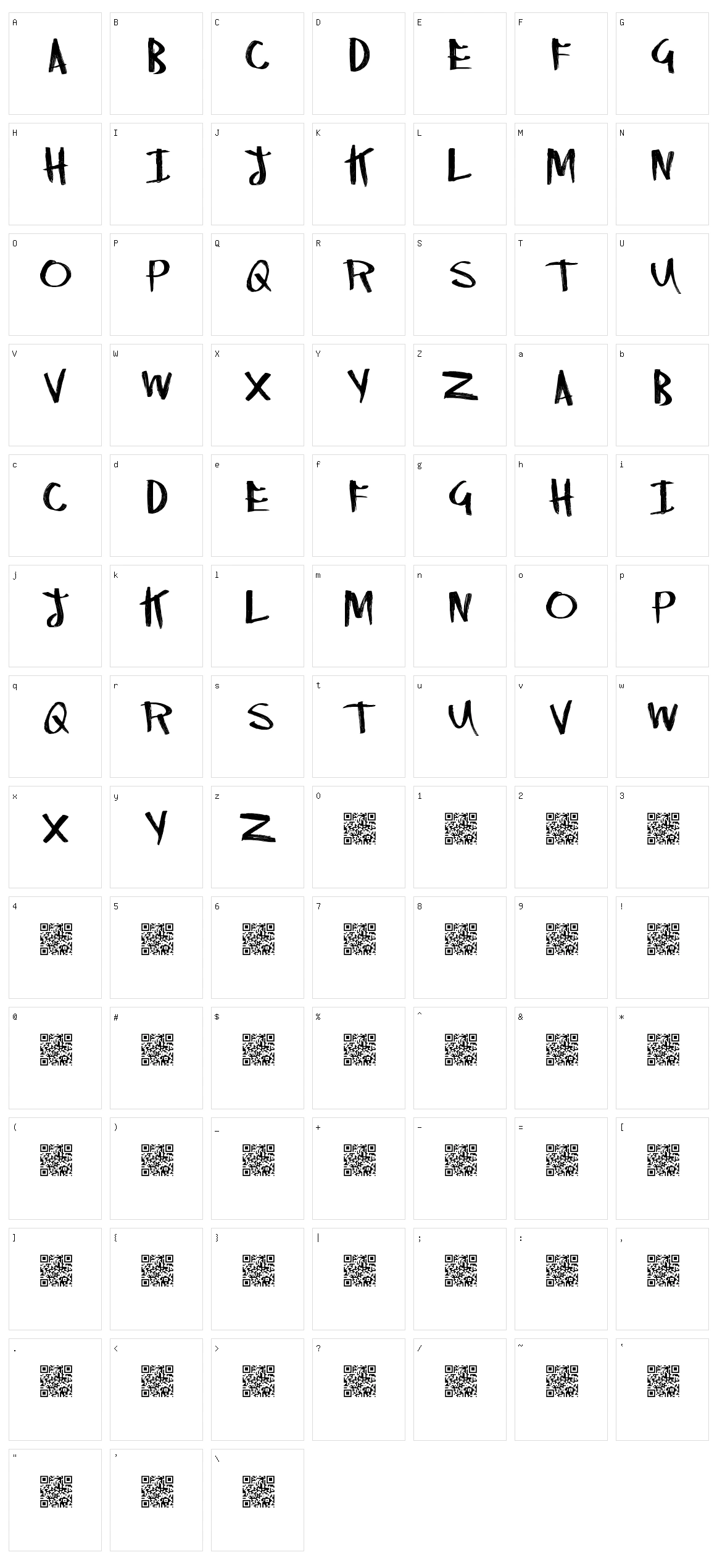 Righty Marks Character Set