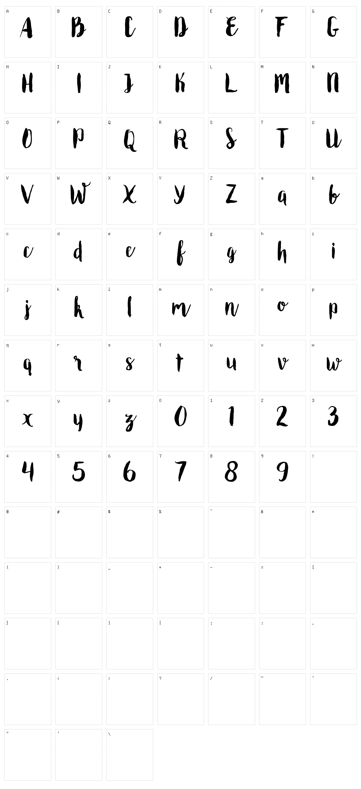 Roomfer Character Set