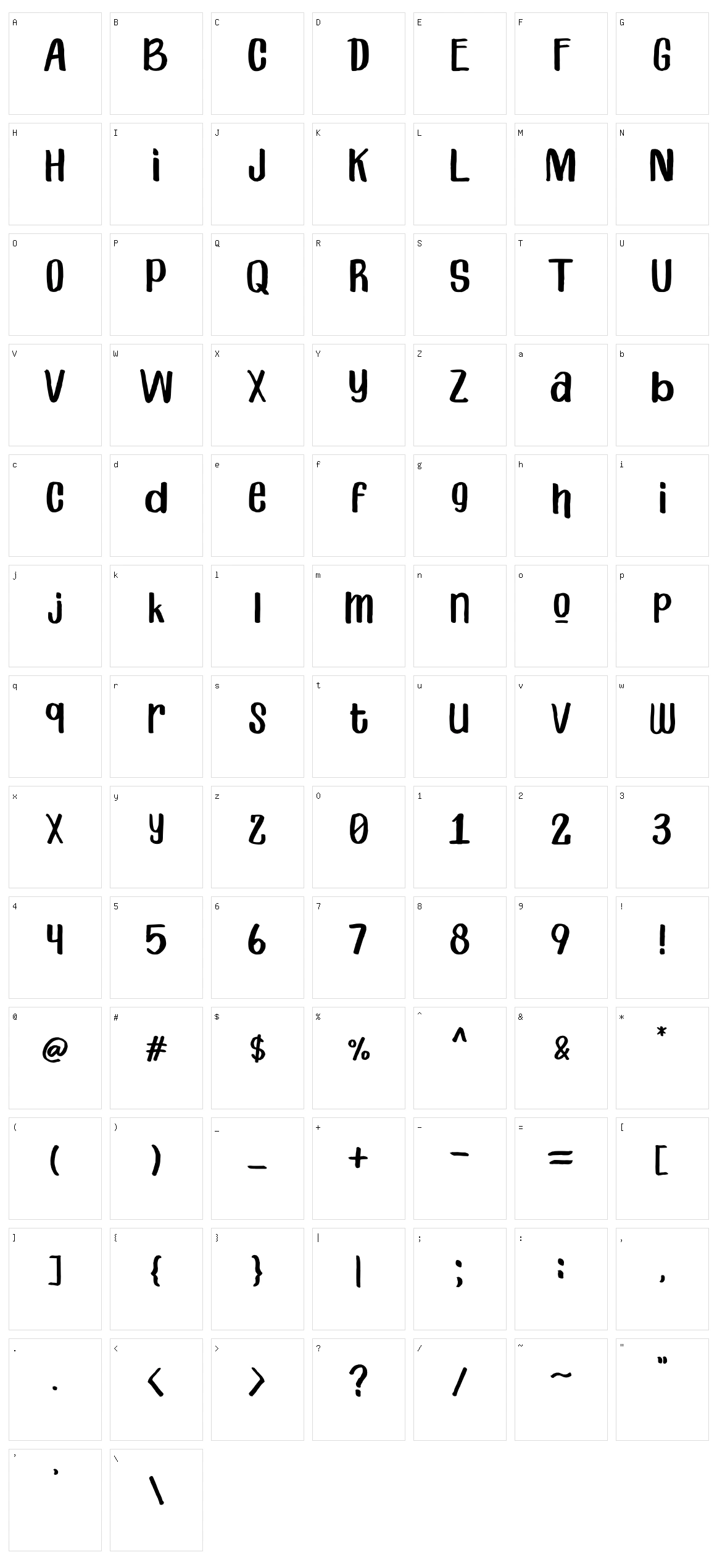 Primera Character Set