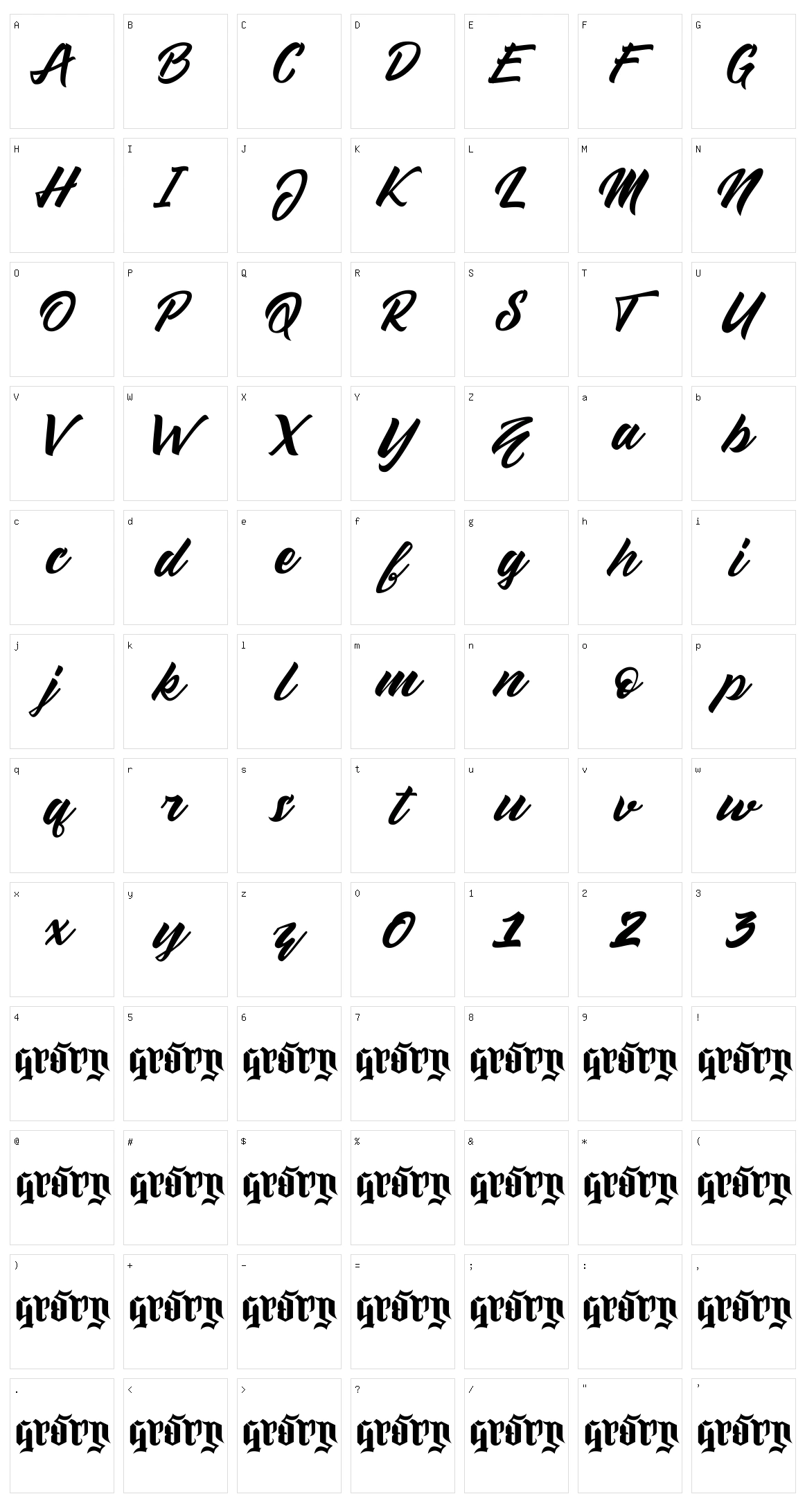 Sellwyne Character Set