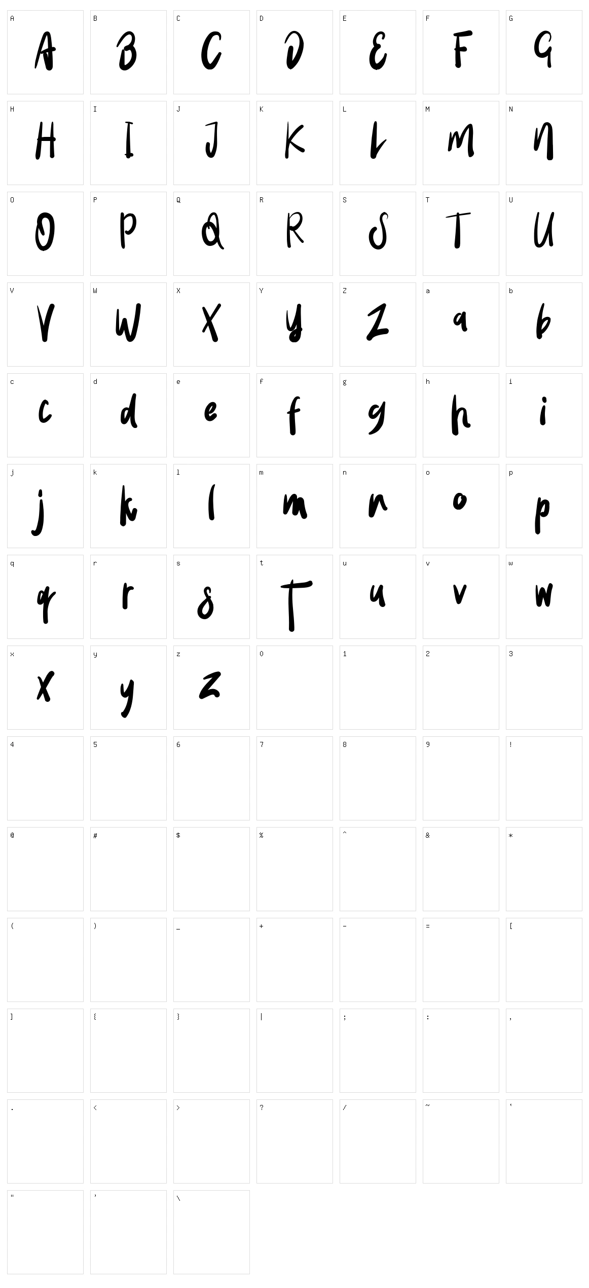 Wowi Typeface Character Set