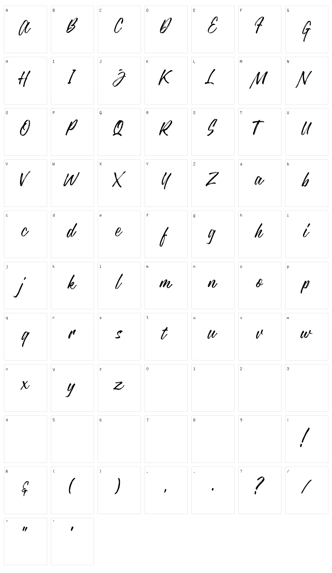 Justlyne Character Set