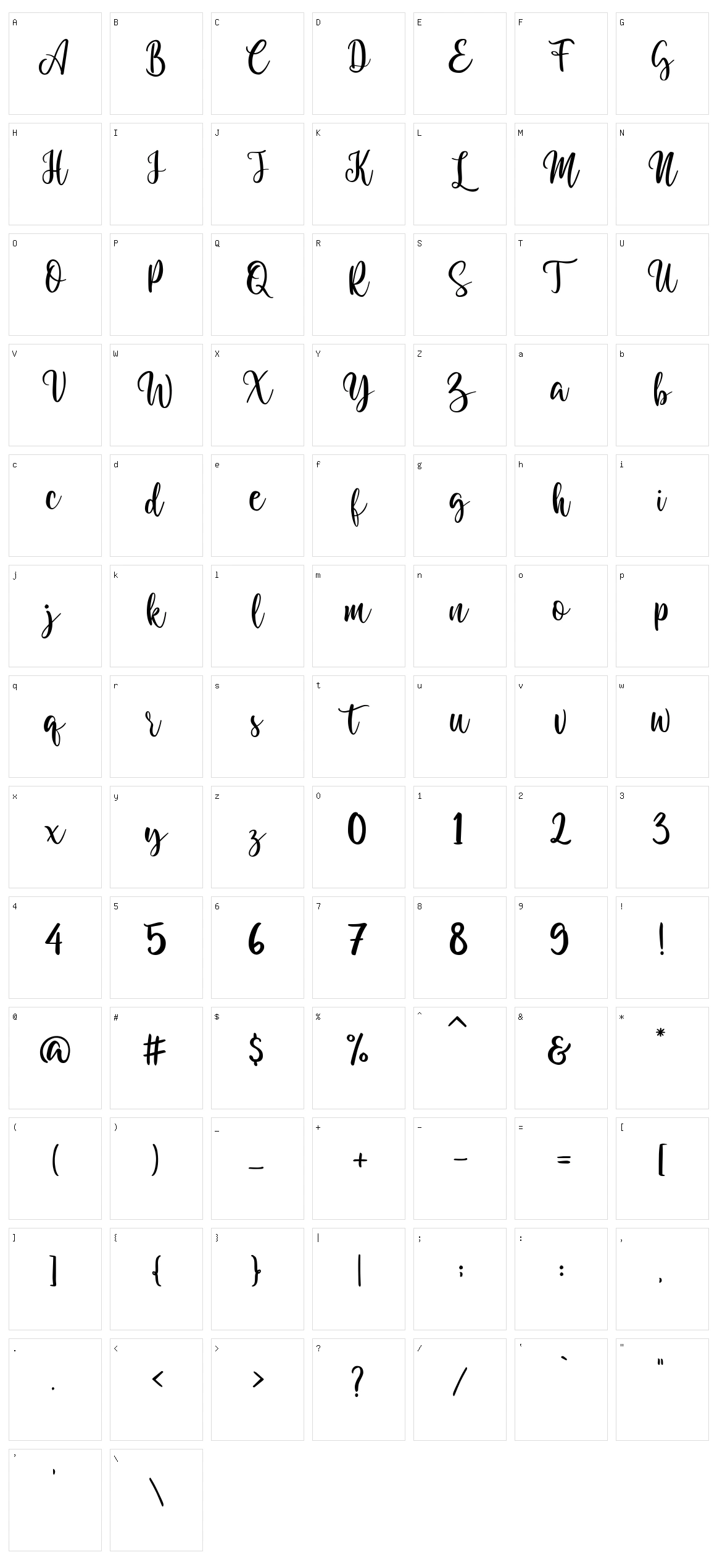 Granotta Character Set