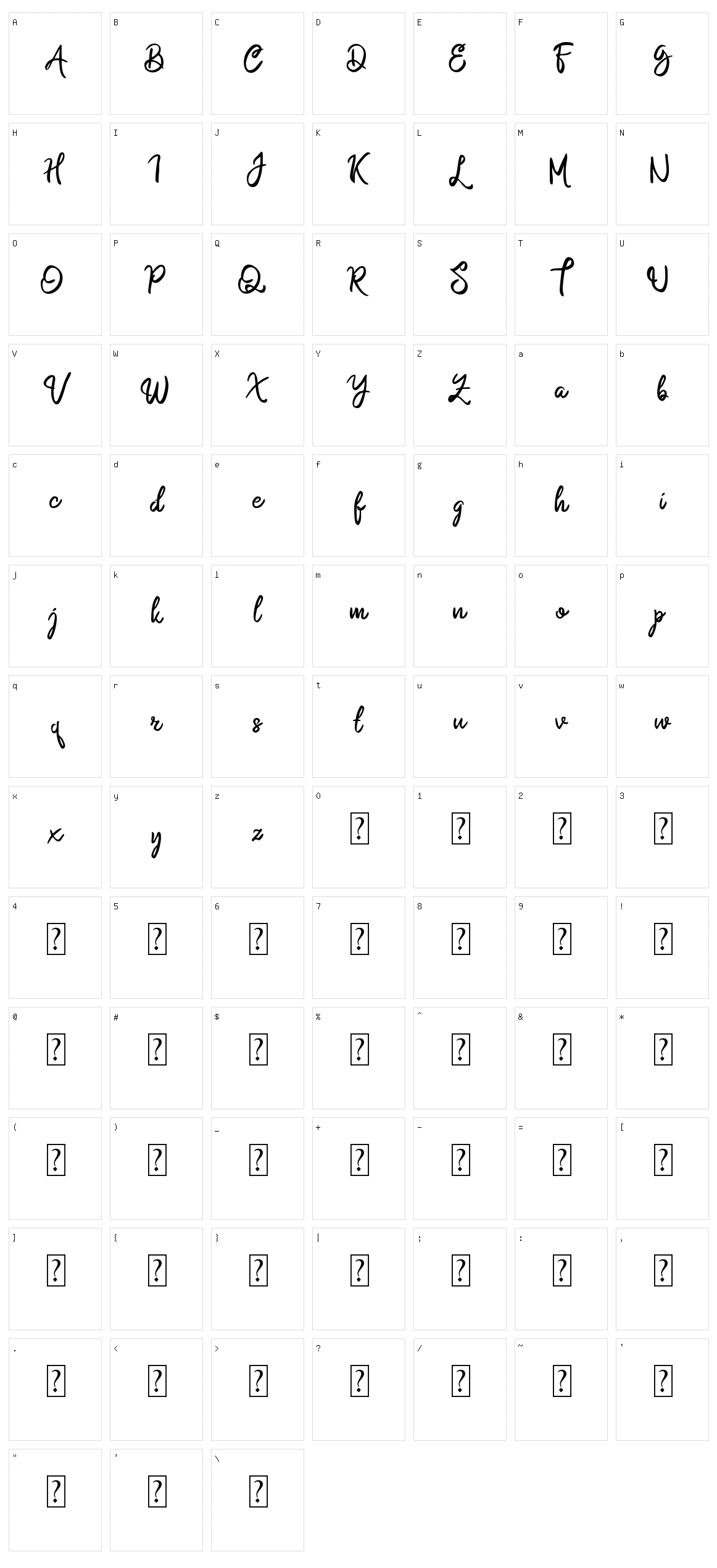 Namasia Character Set