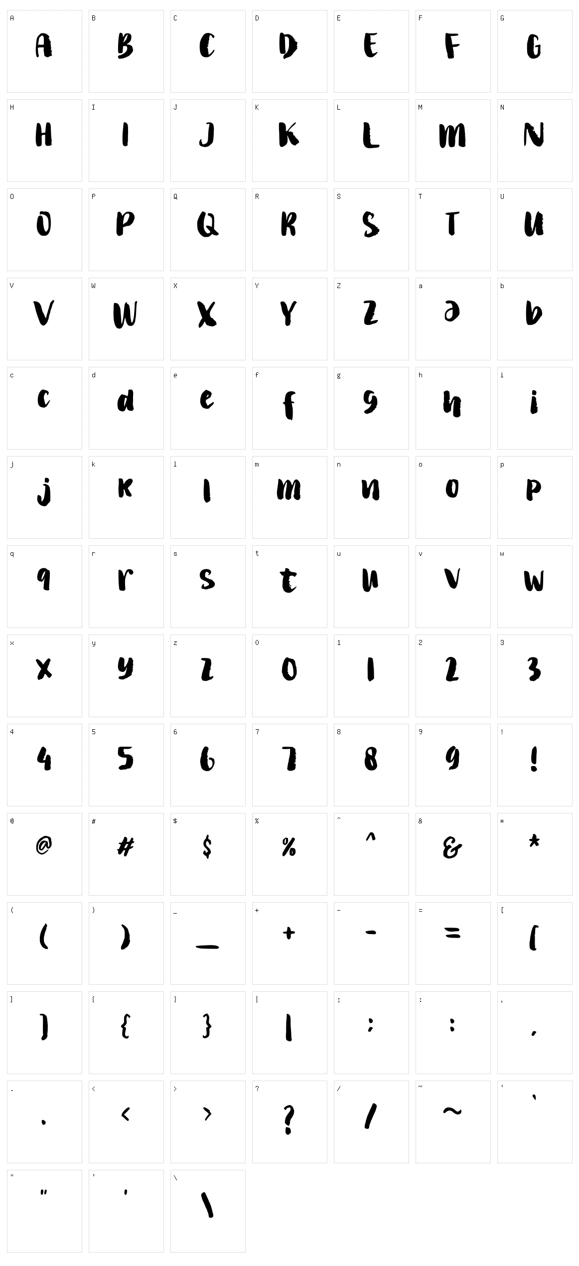 Wakaharo Character Set