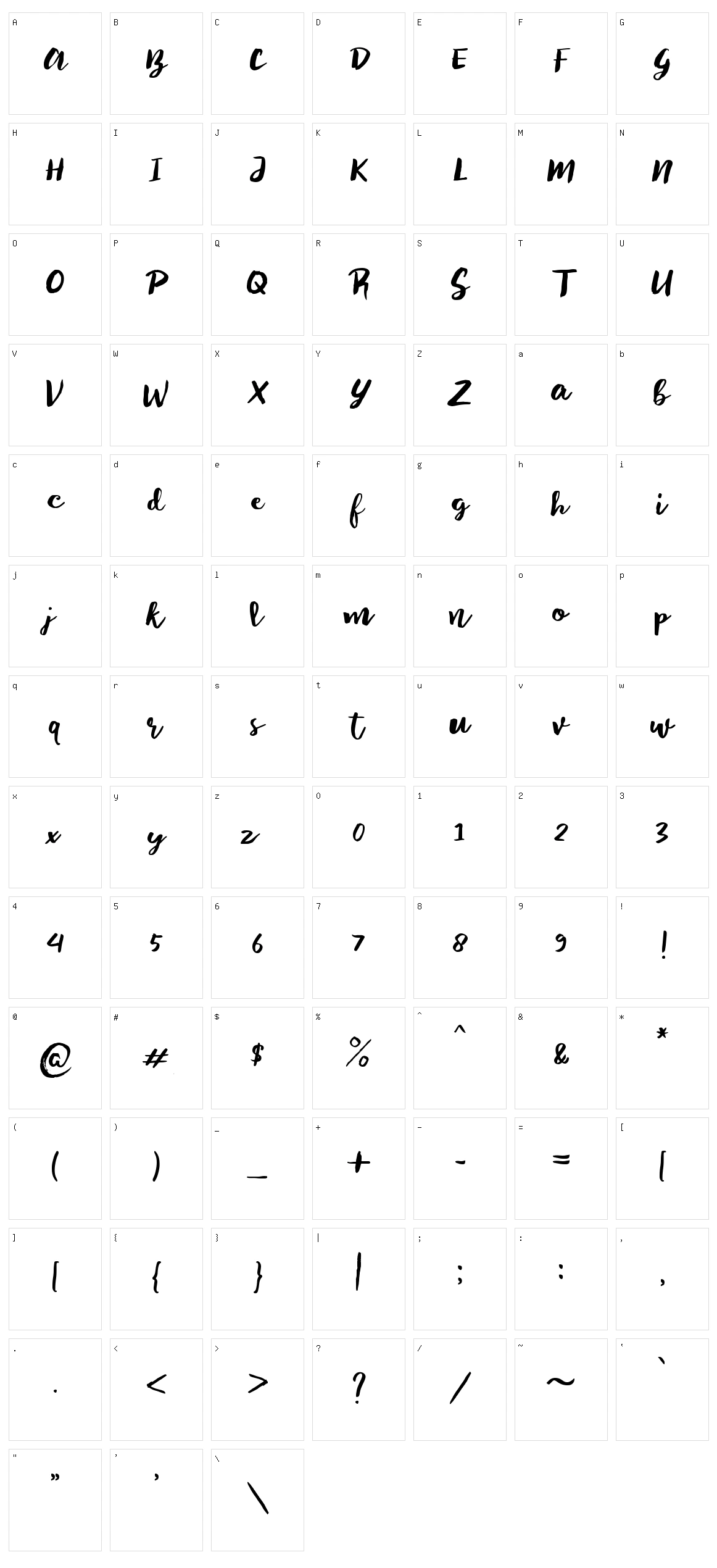 Sayur Koool Character Set
