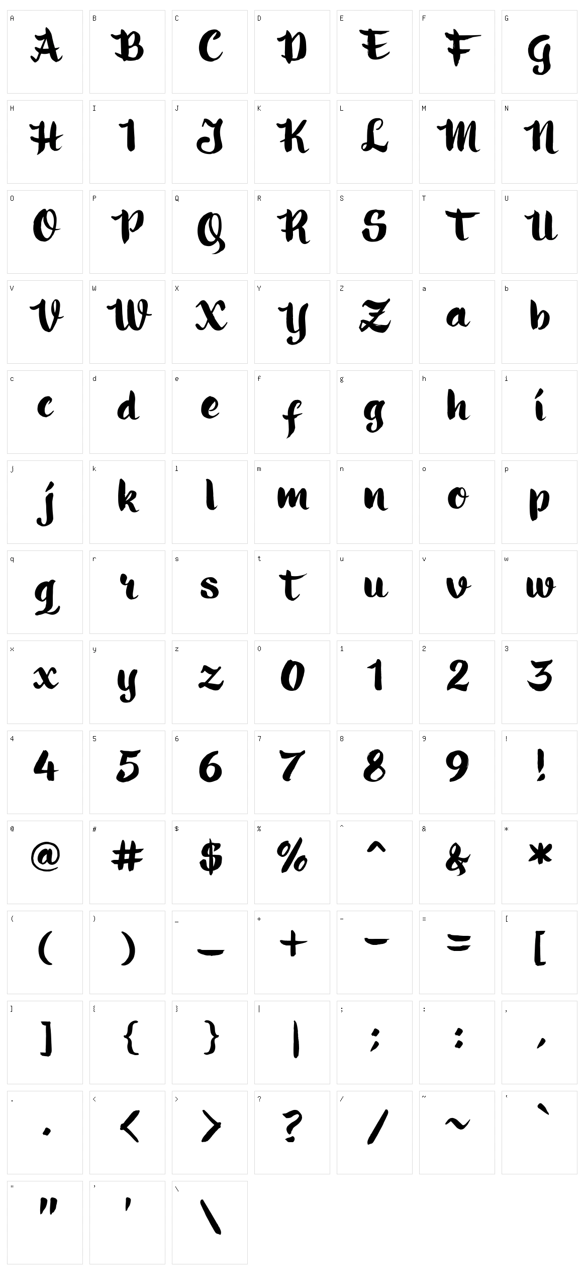 Ringotube Character Set