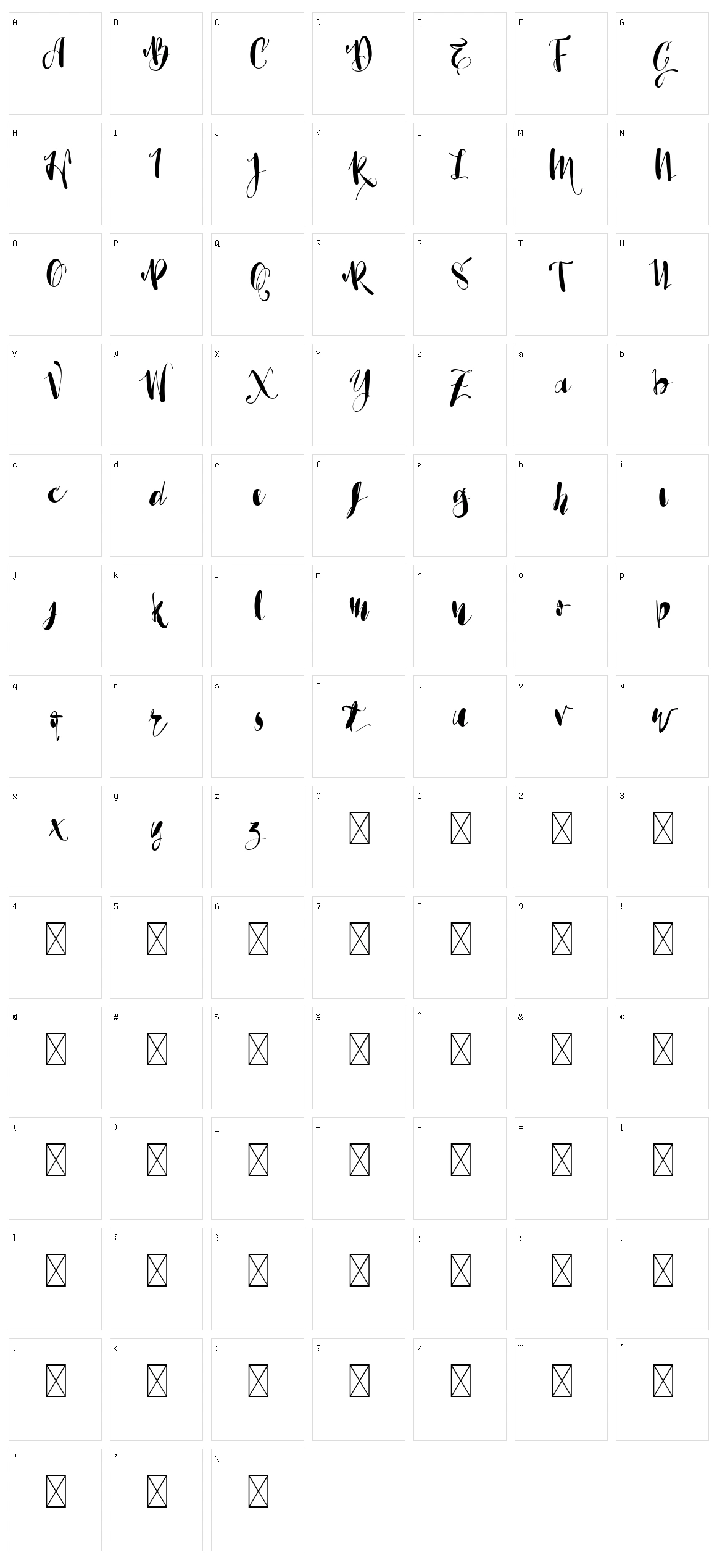 Vtks Bela Vista Character Set