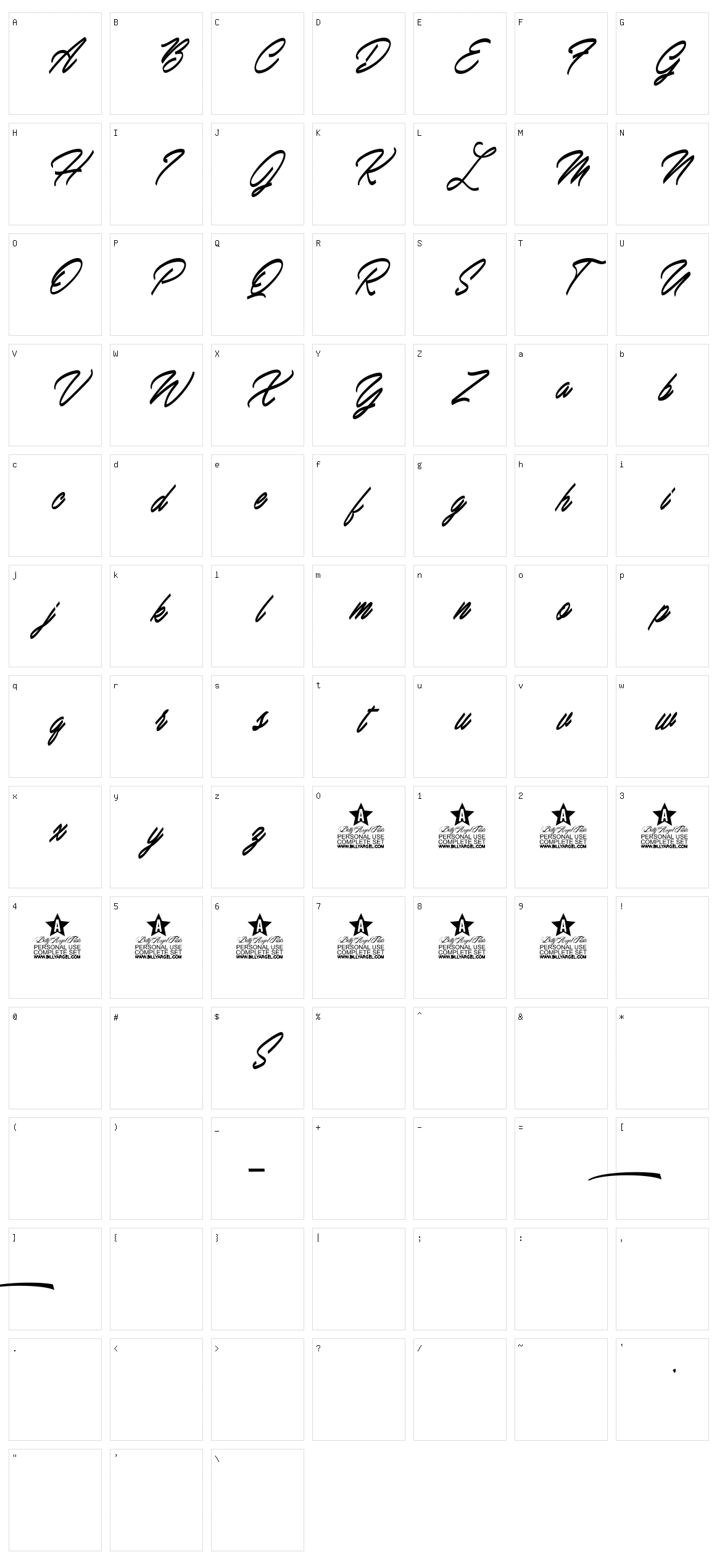 Secretss Character Set