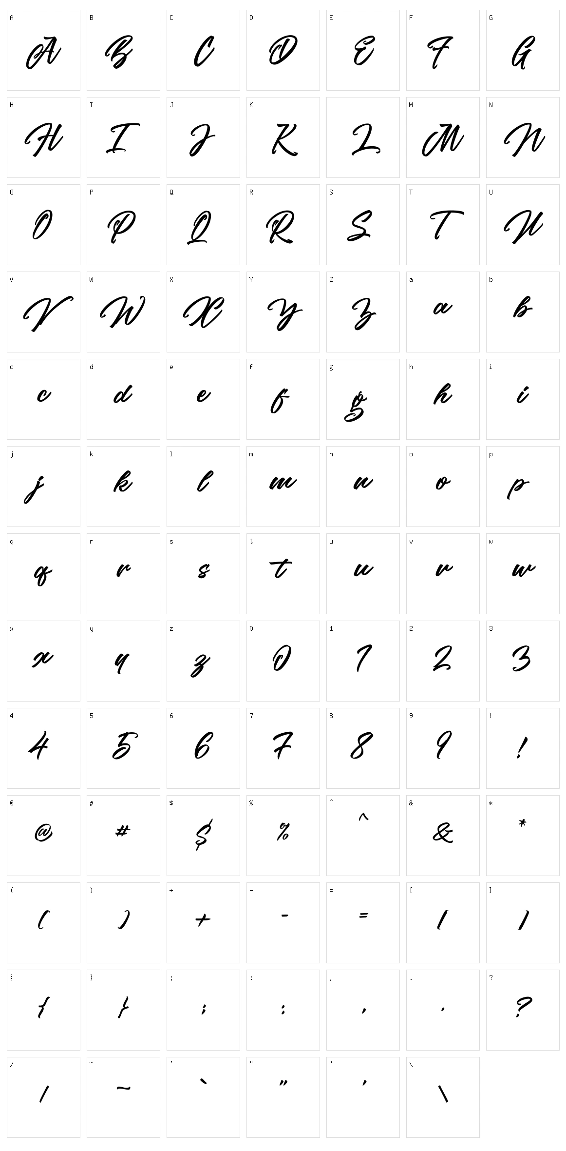 The Woofey Script Character Set