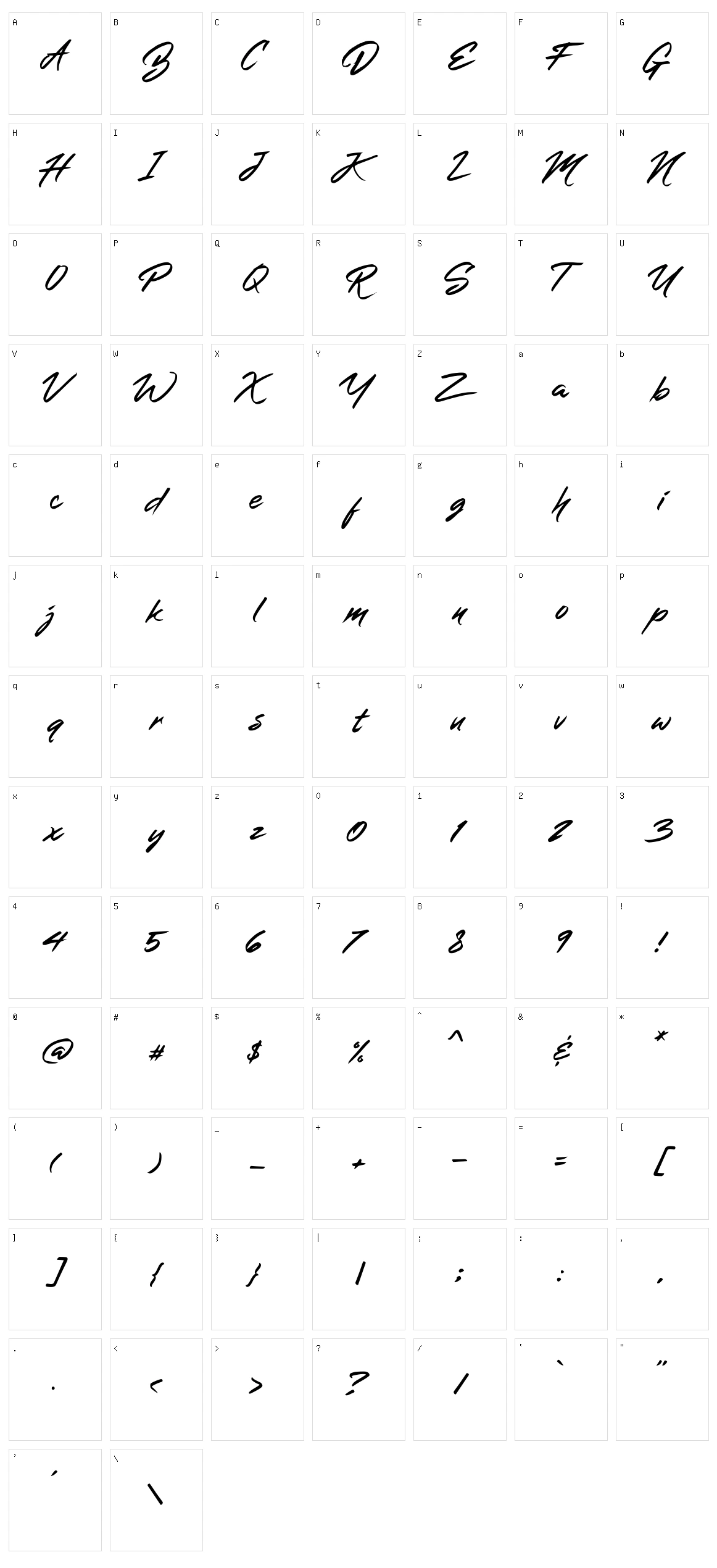 Merahb Bush Character Set