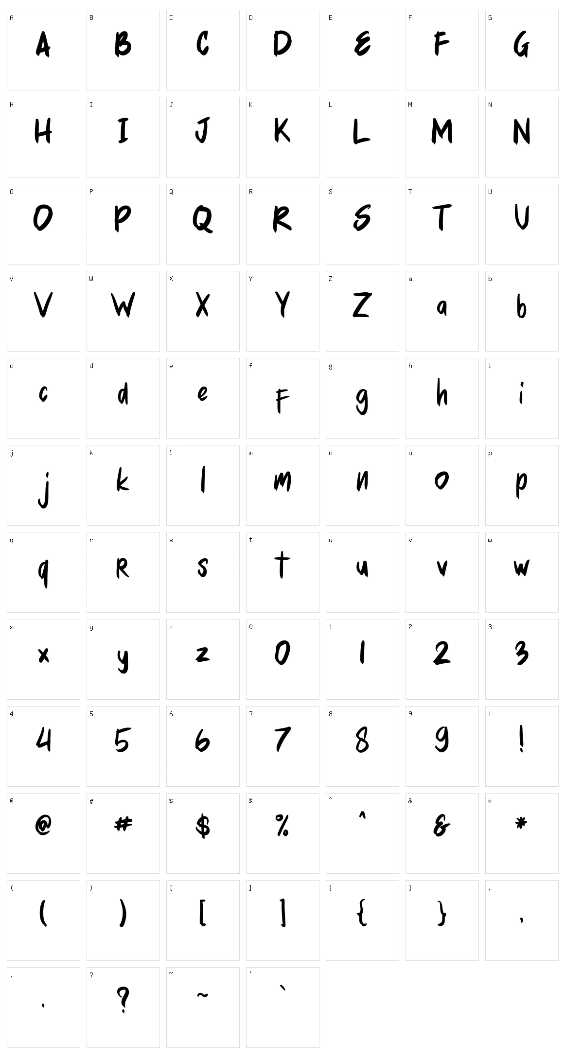 Mellurack Character Set