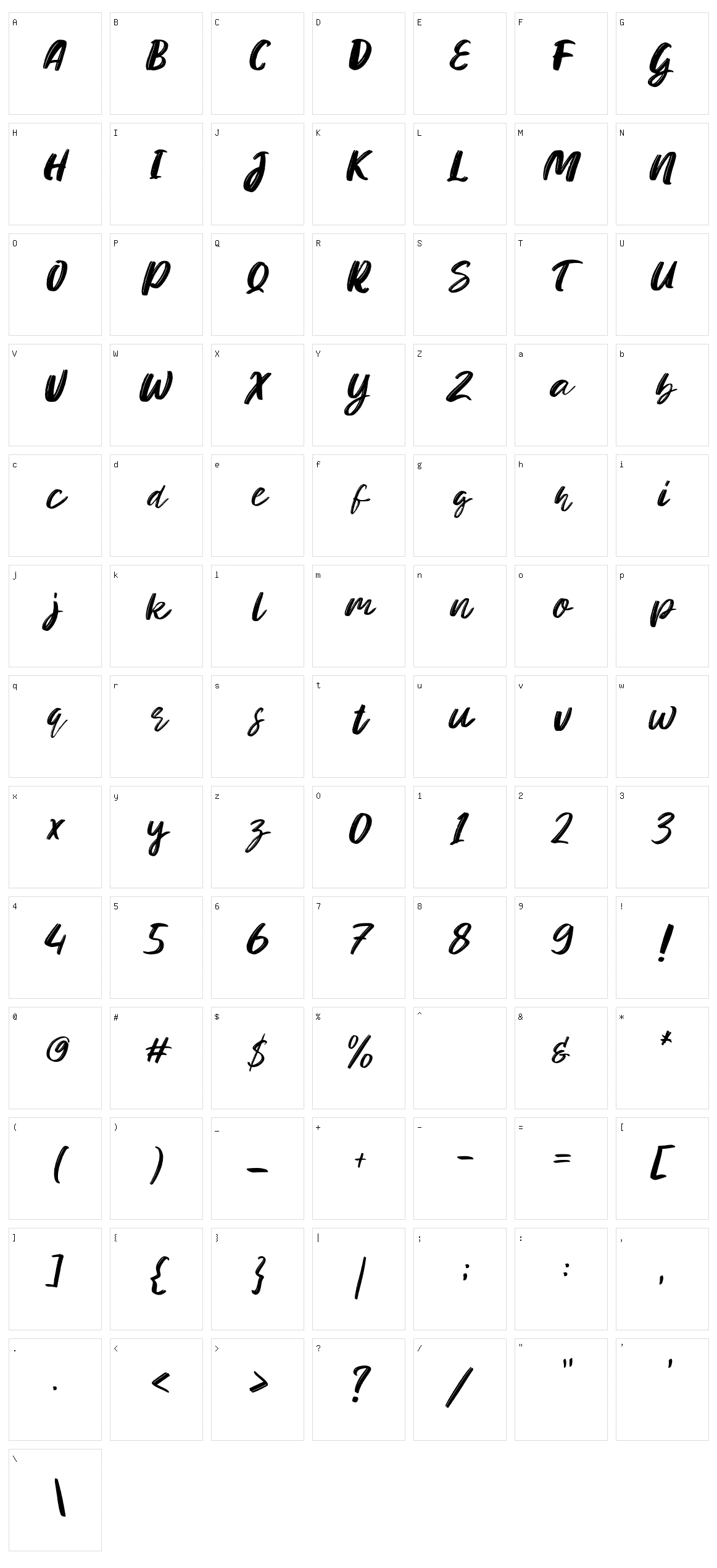 Toast and Honey Character Set