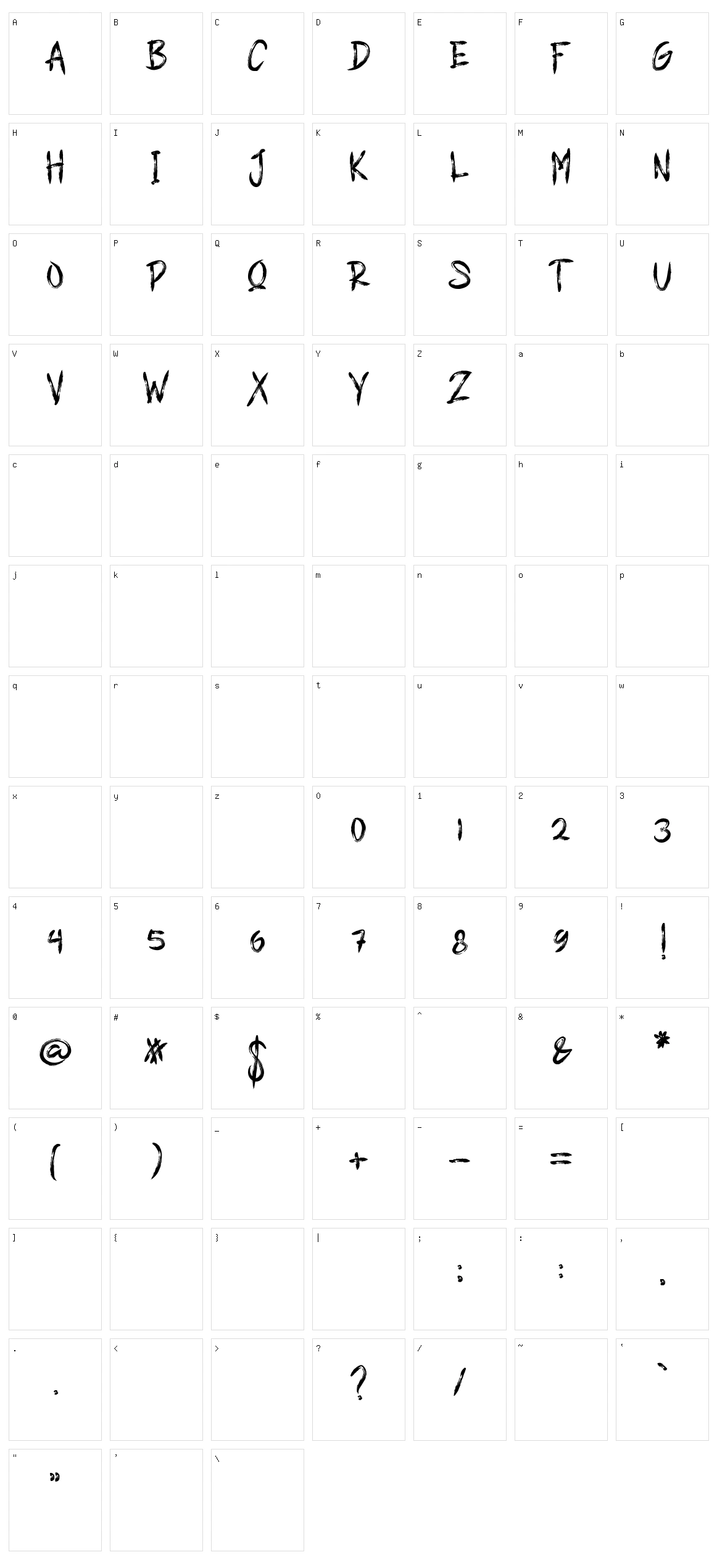 Silverfang Character Set