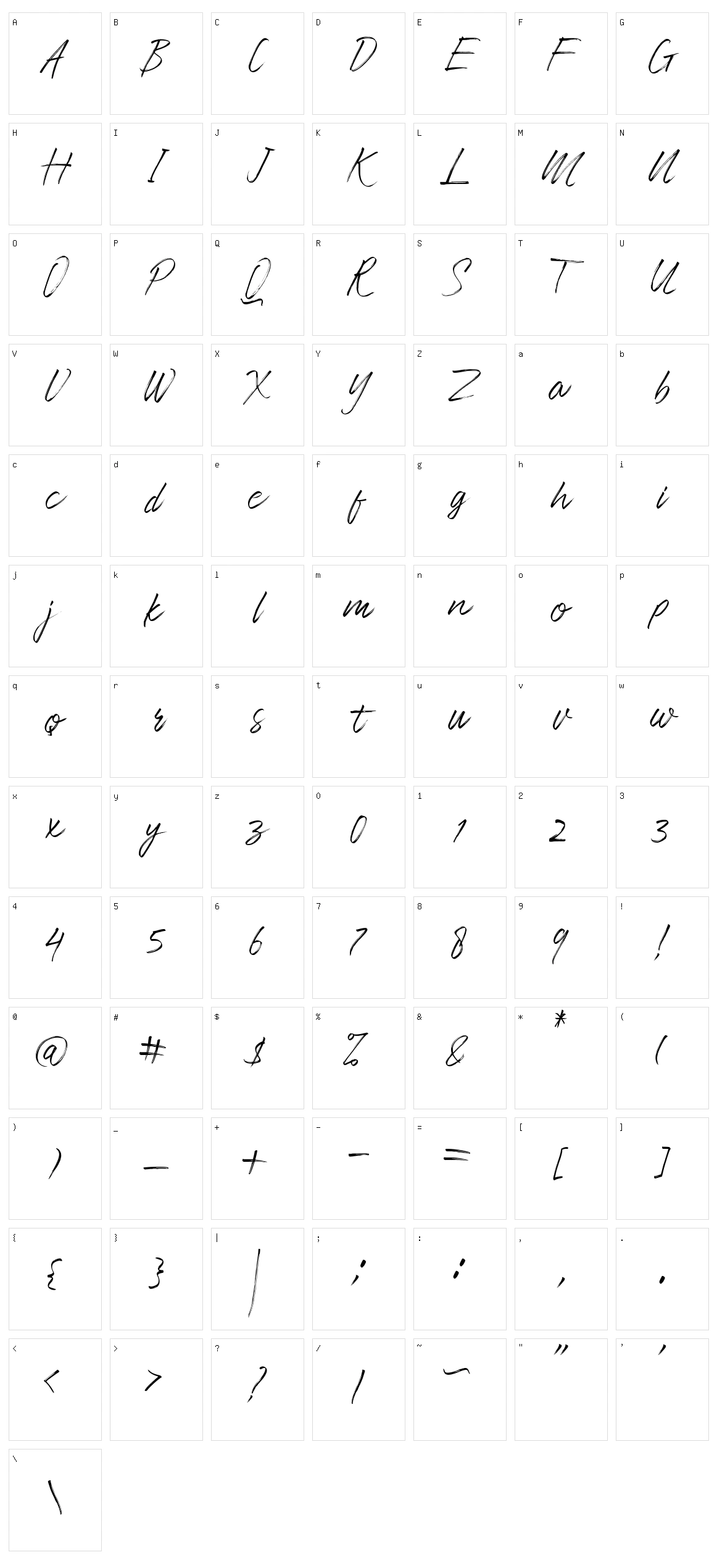 Slimpick Character Set