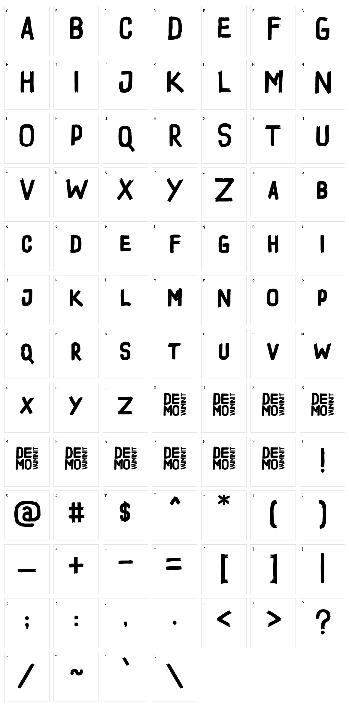 The Planet Character Set