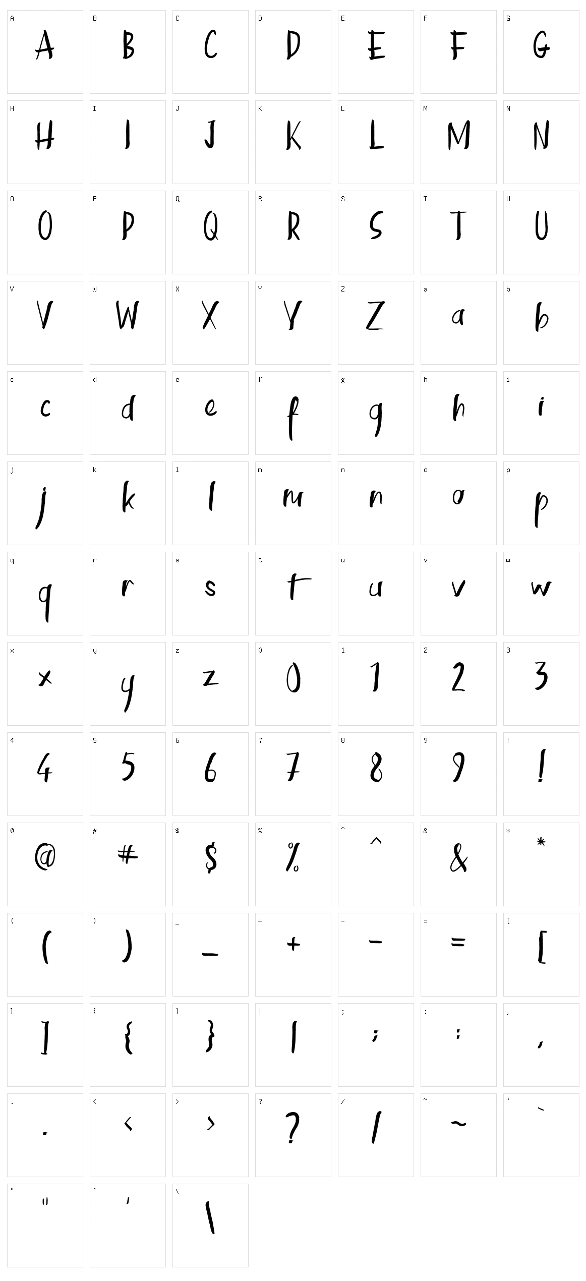 Kinemon Character Set