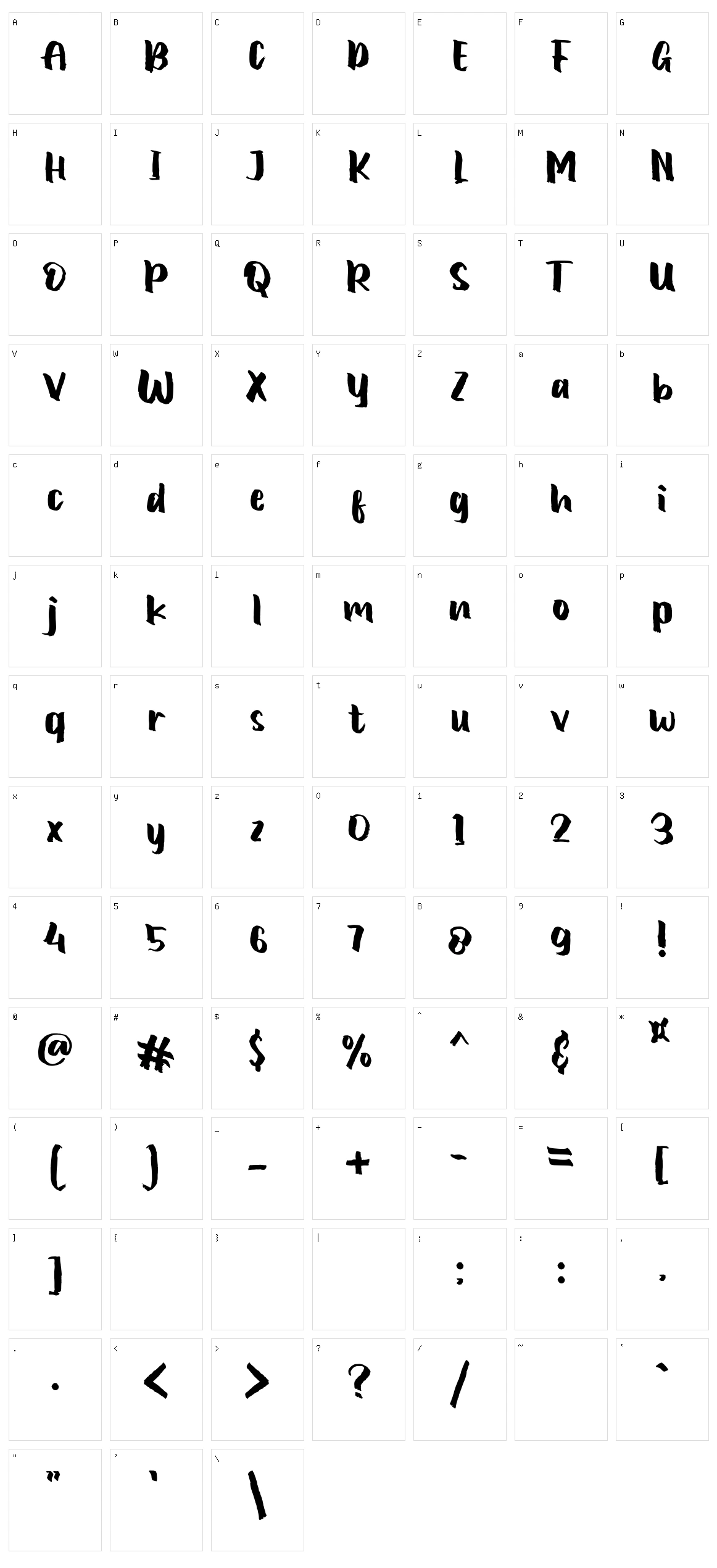 One Push Character Set