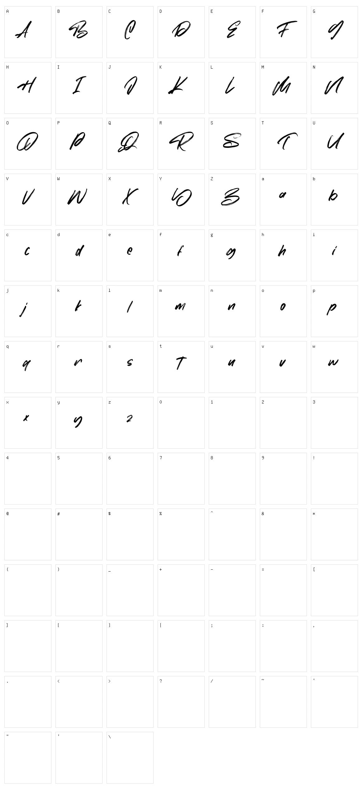 Moriss Ward Character Set