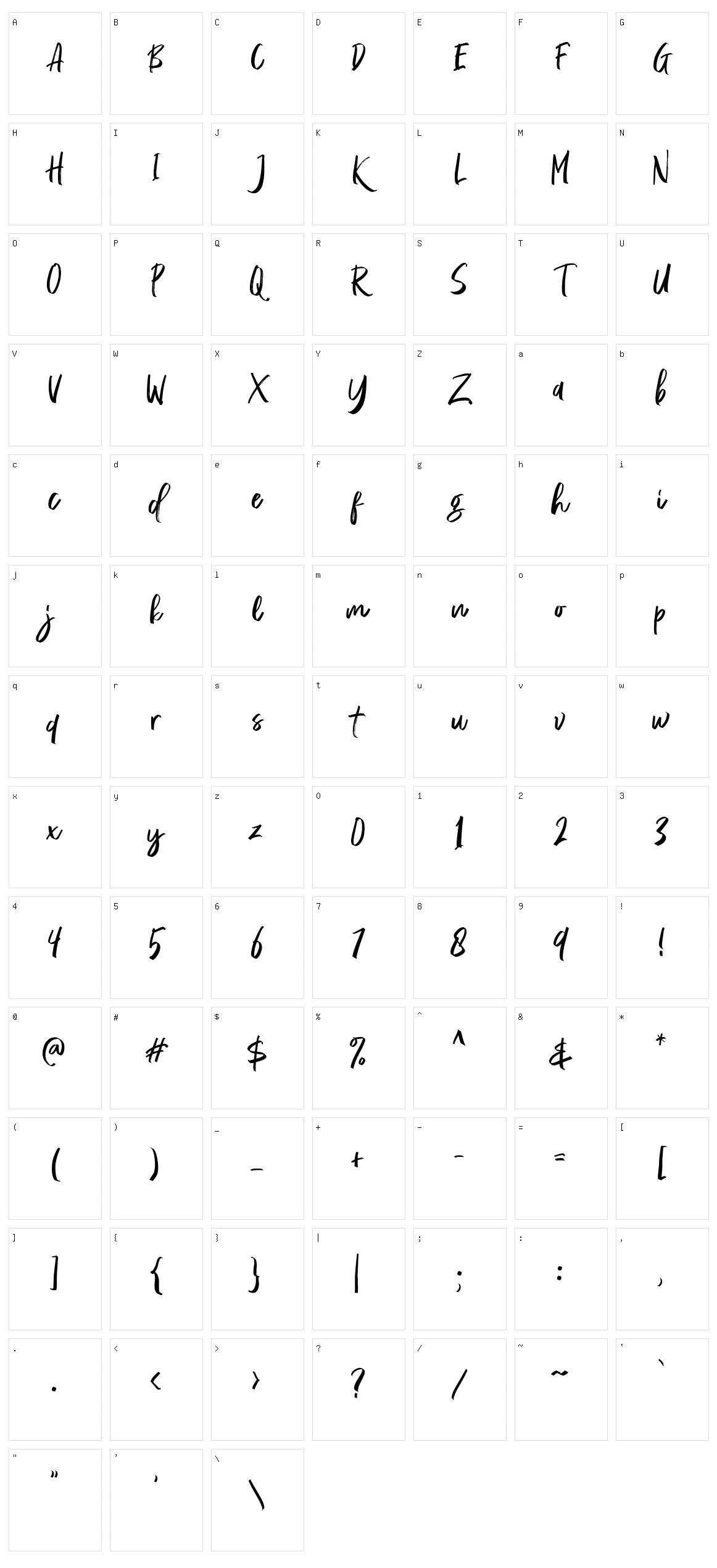 Rossie Kelly Character Set