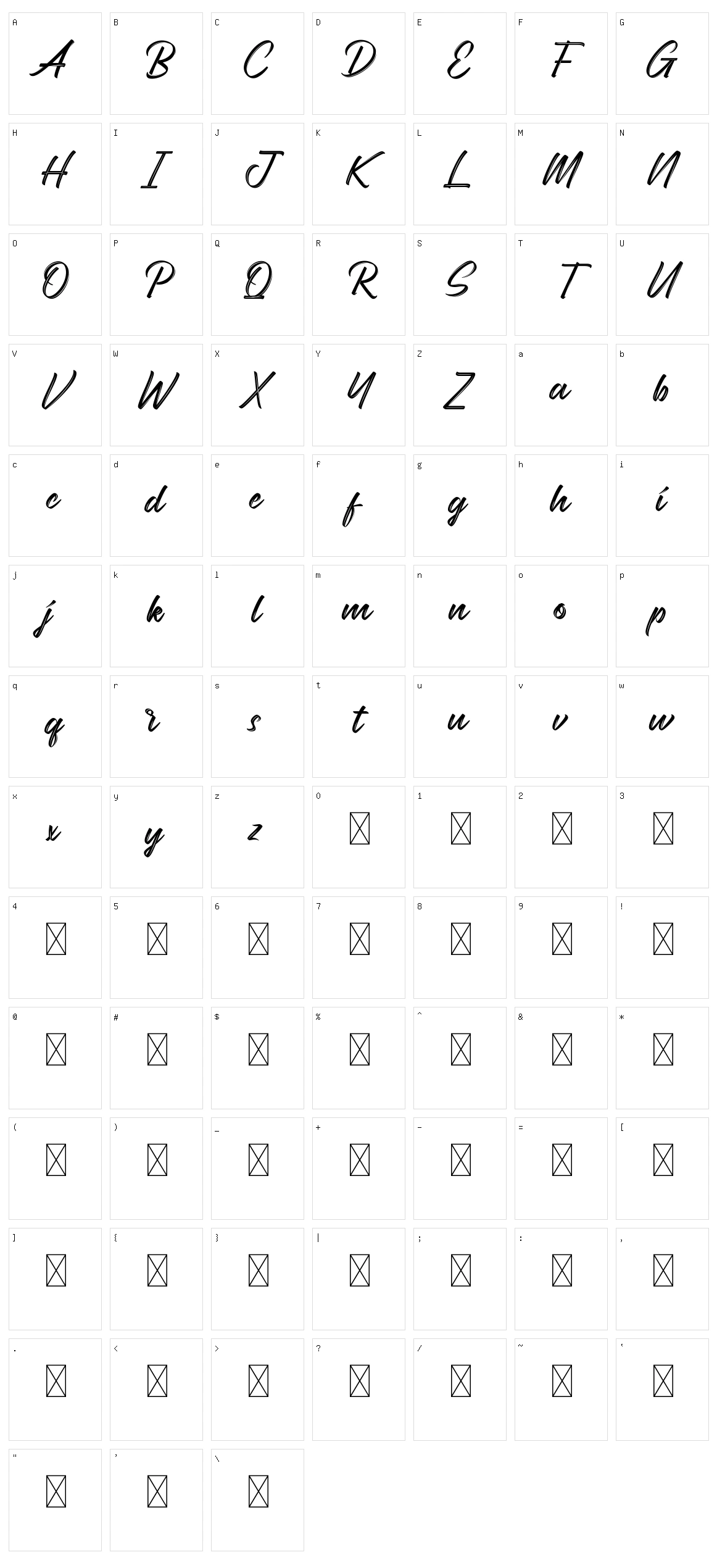 Ridleys Character Set