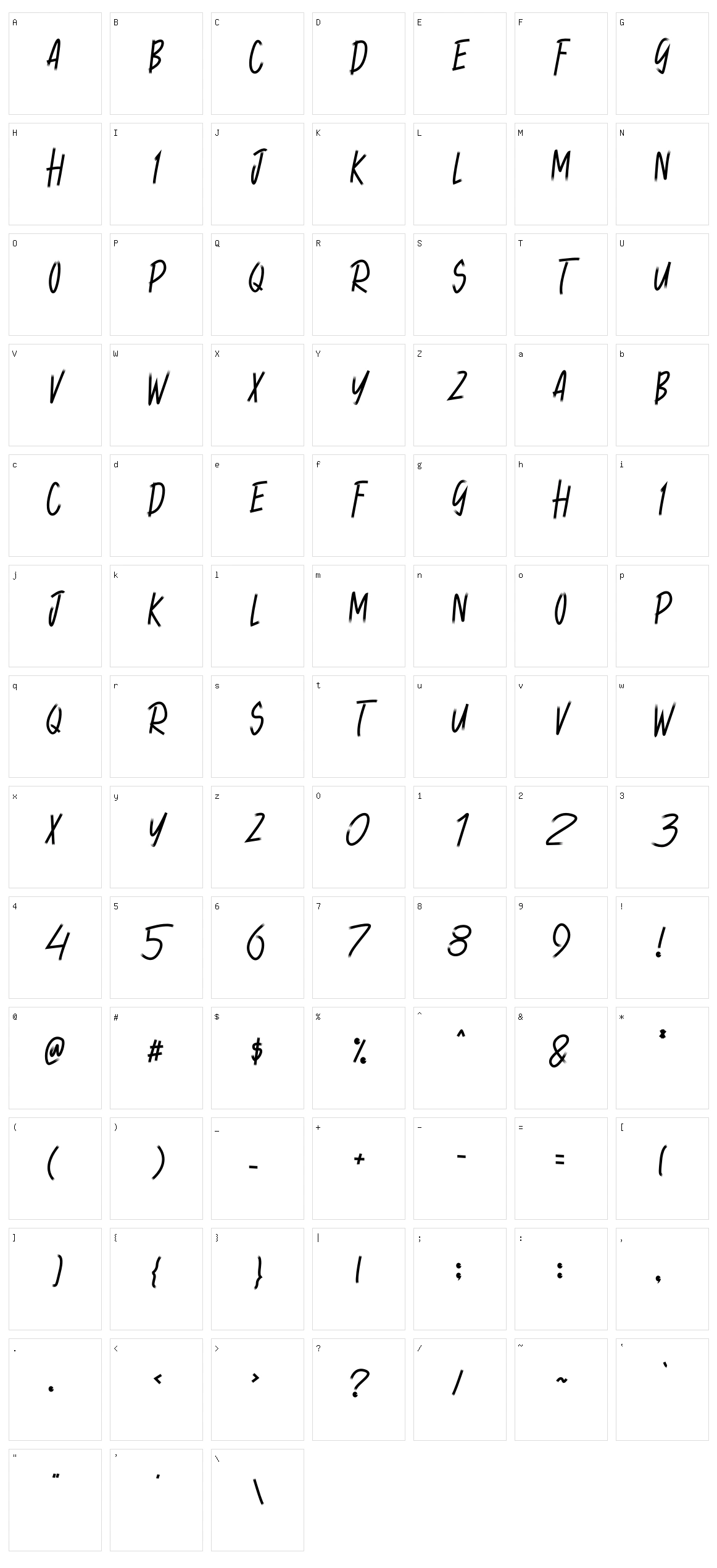 Punch Line Character Set