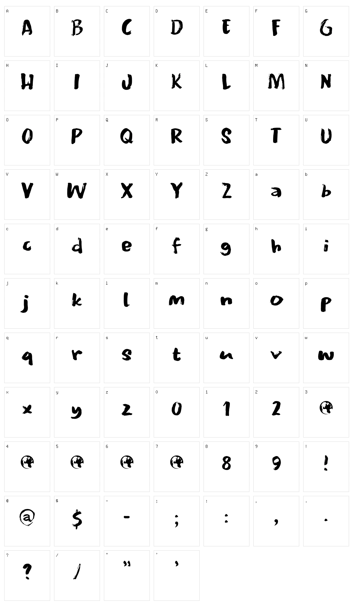 Gravity Well Character Set