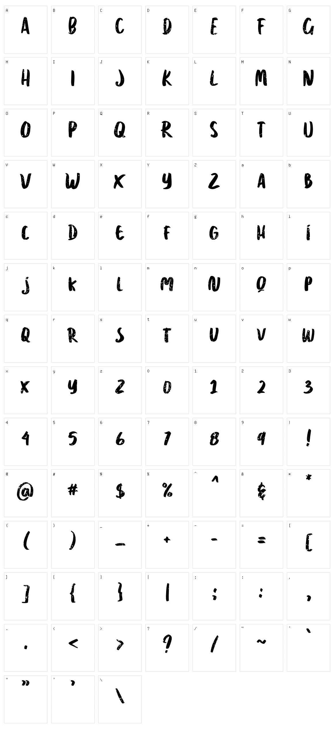 Grayson Character Set