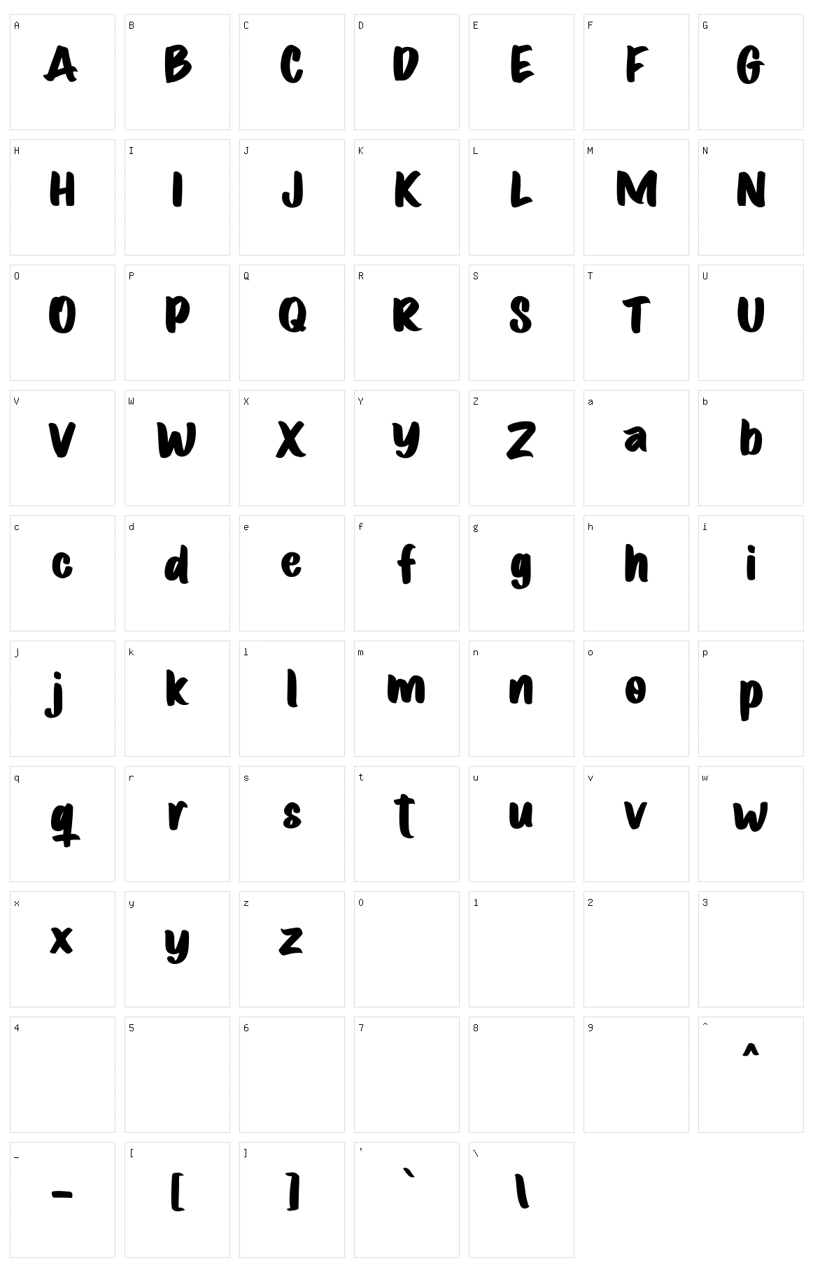 Volatter Character Set