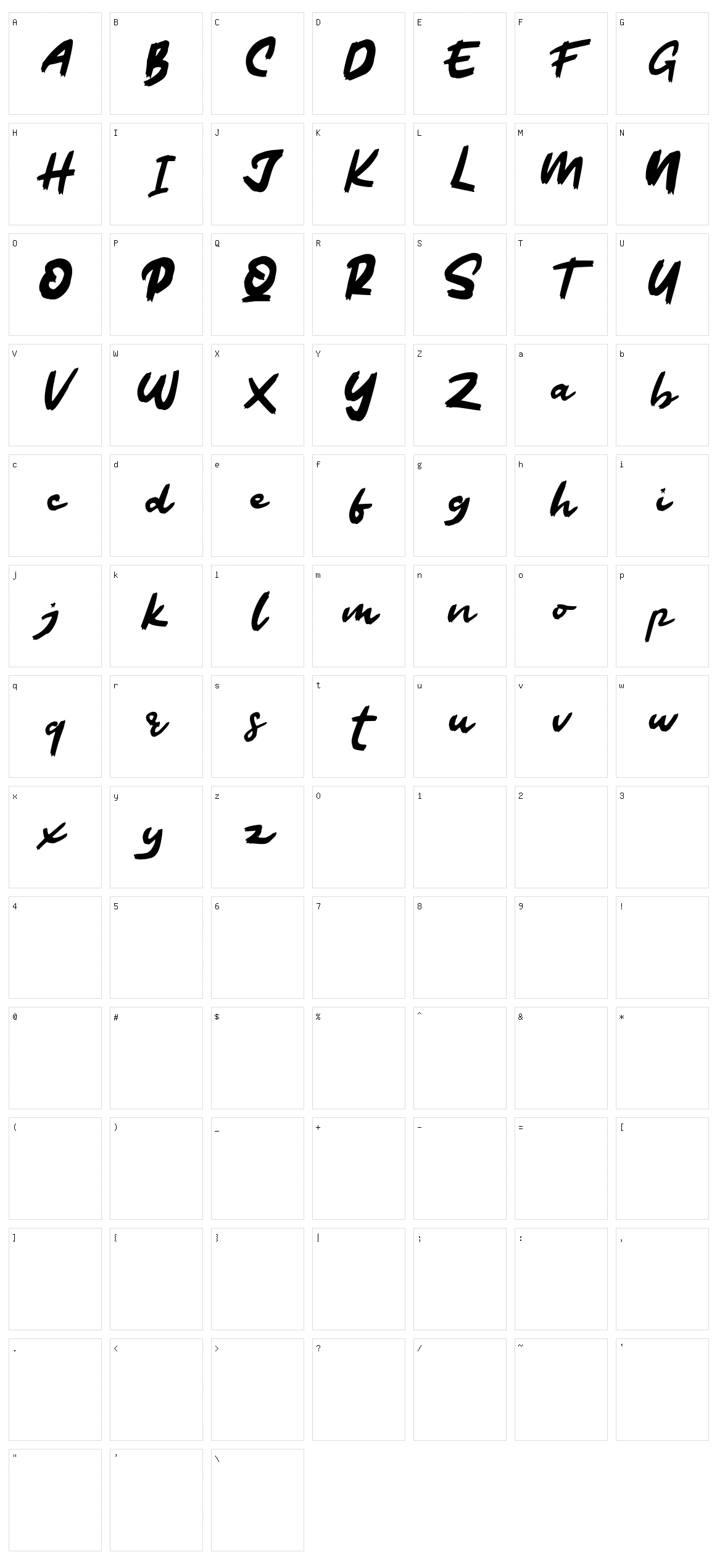 Hilbern Character Set