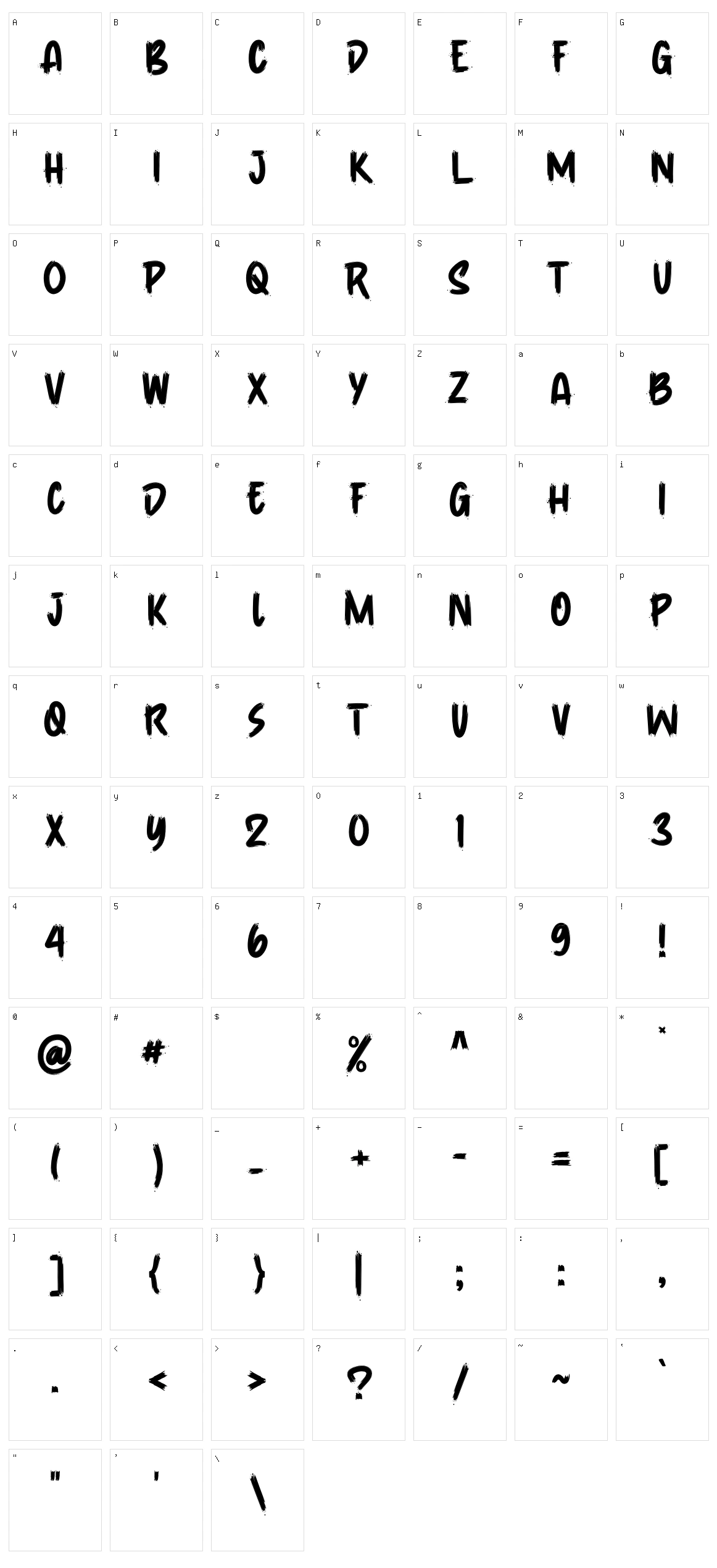 Vespertine Character Set