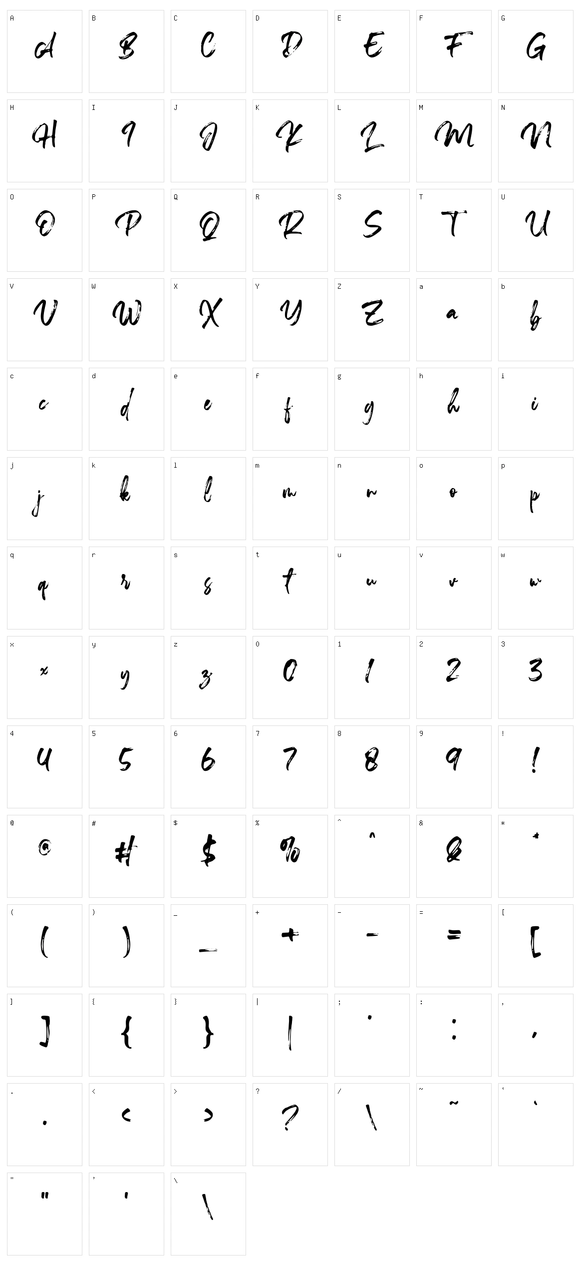 Percanthen Character Set