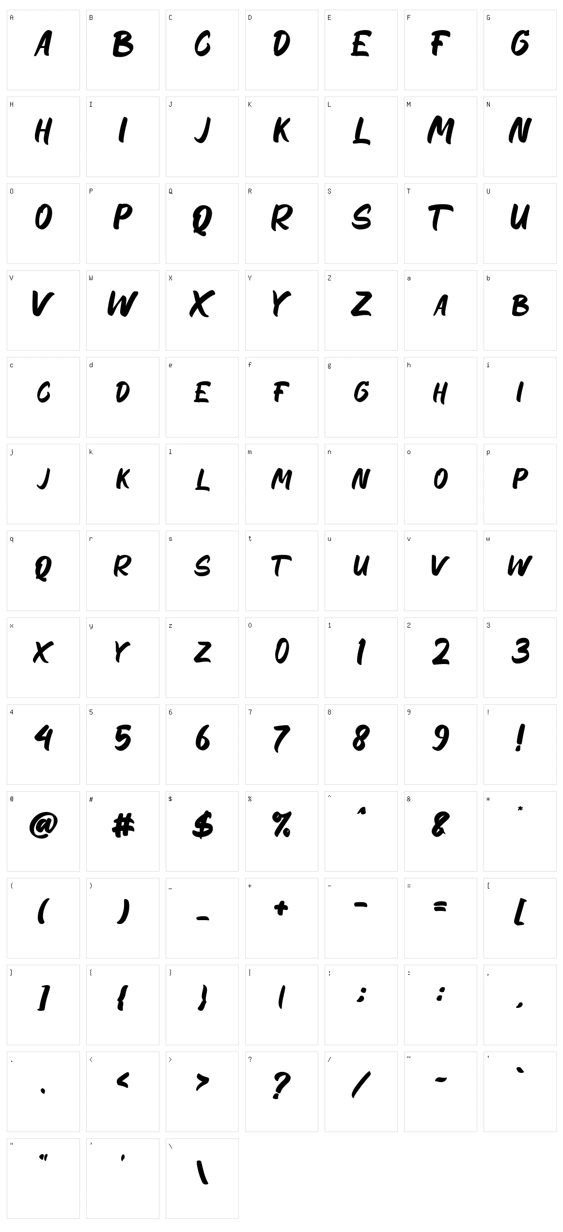 Meizury Character Set