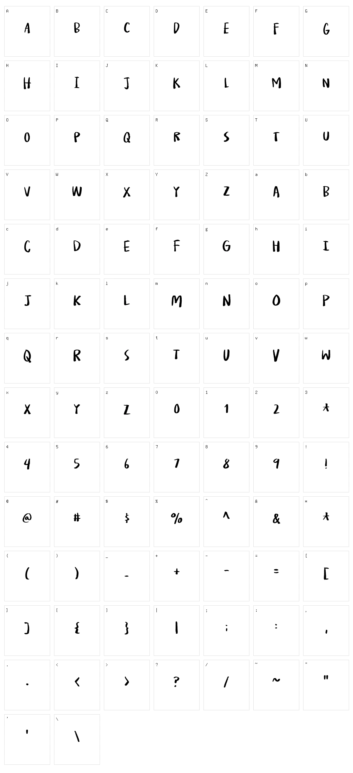 Rough Bluff Character Set