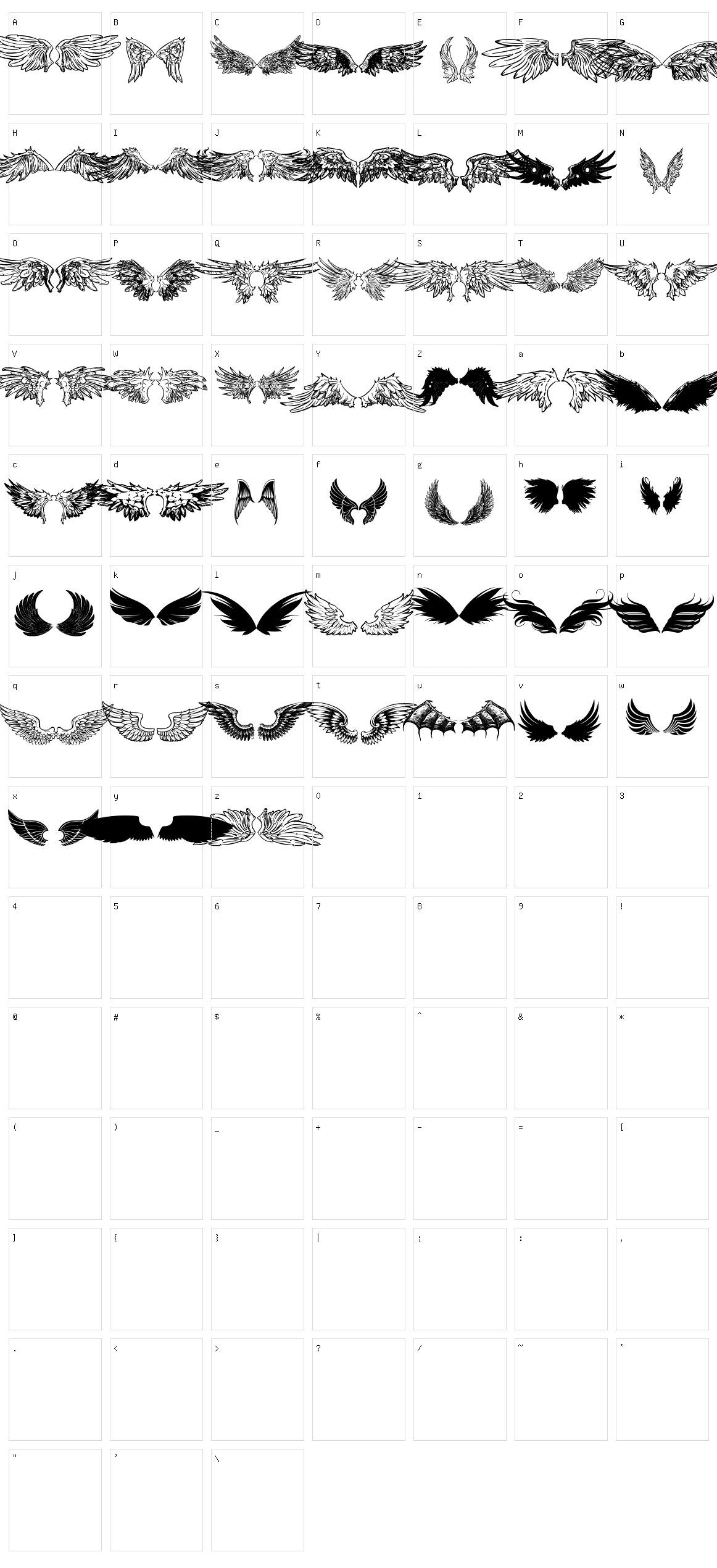 Wings of Wind TFB Character Set