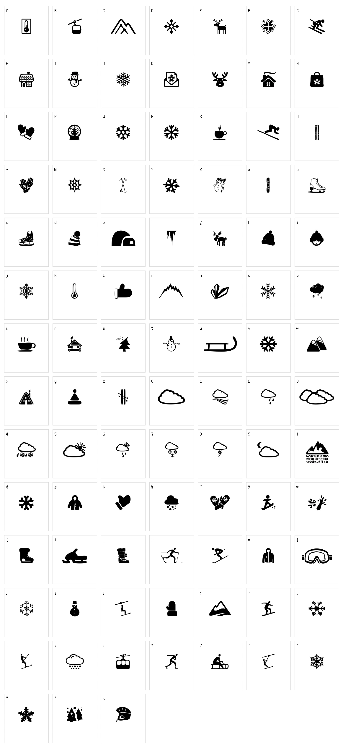 Winter Icons Character Set