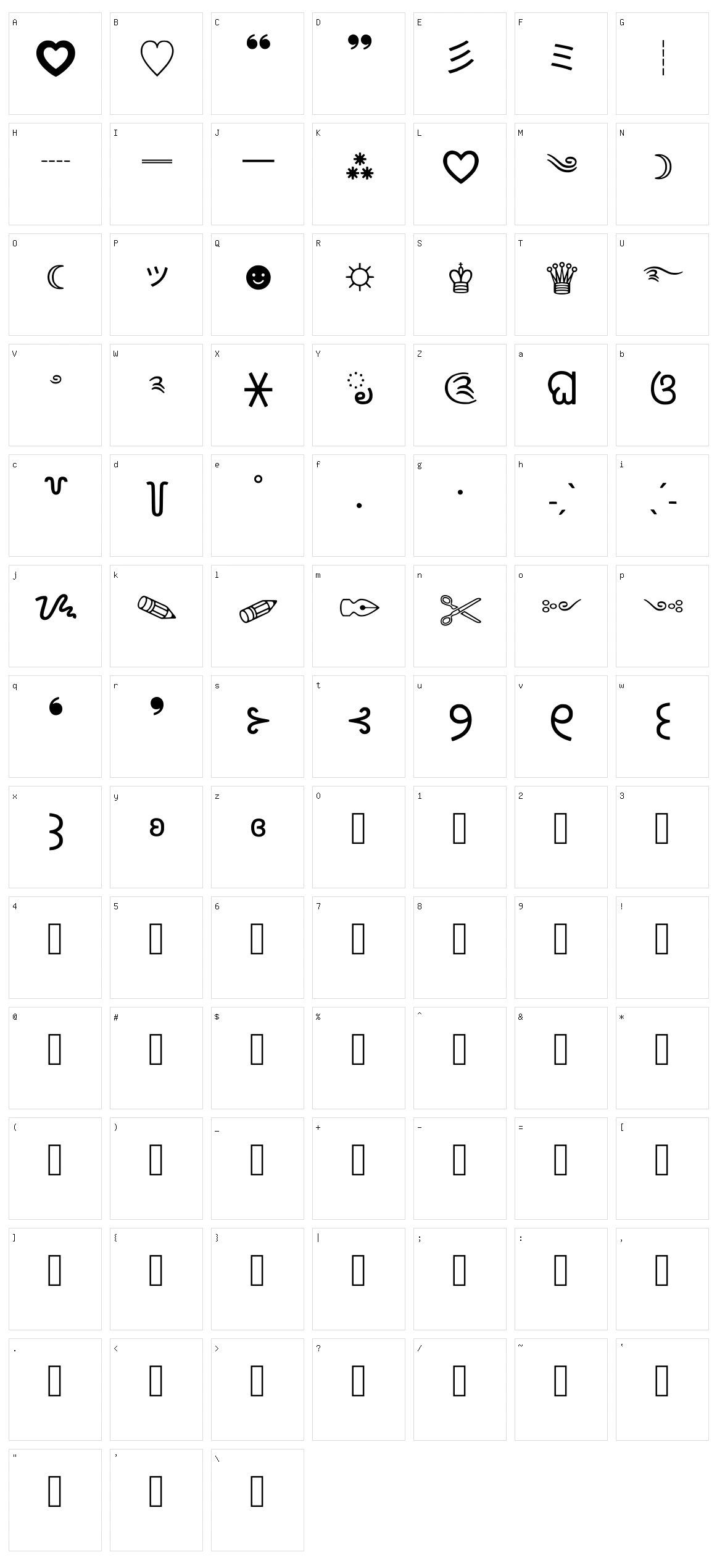 Symbols By Svelocloudy Character Set