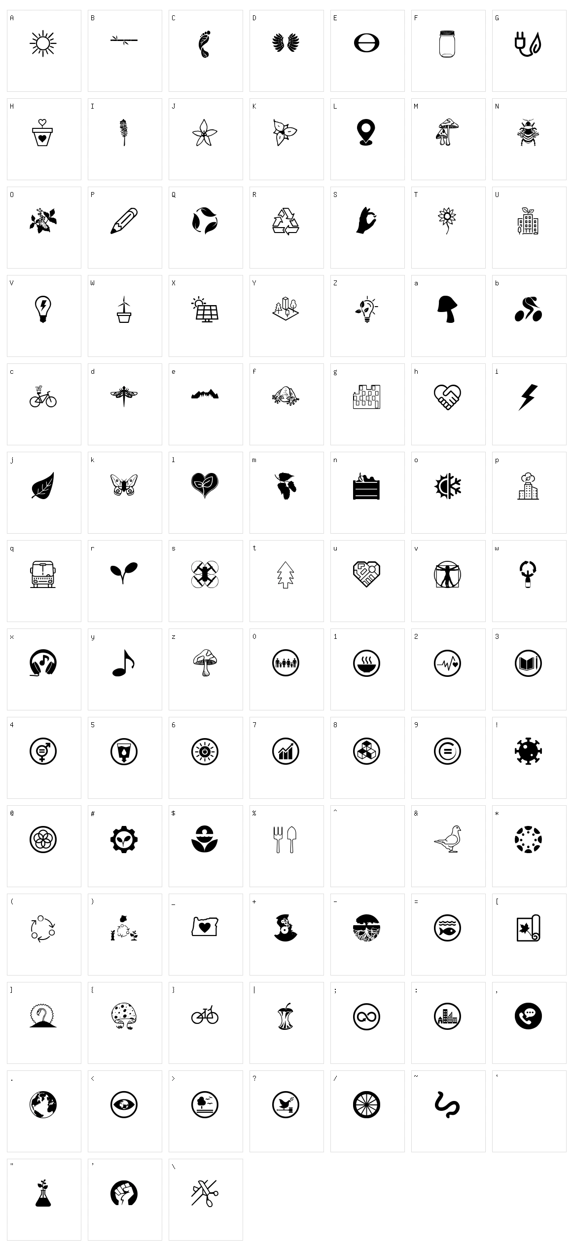 Urban Ecology Character Set