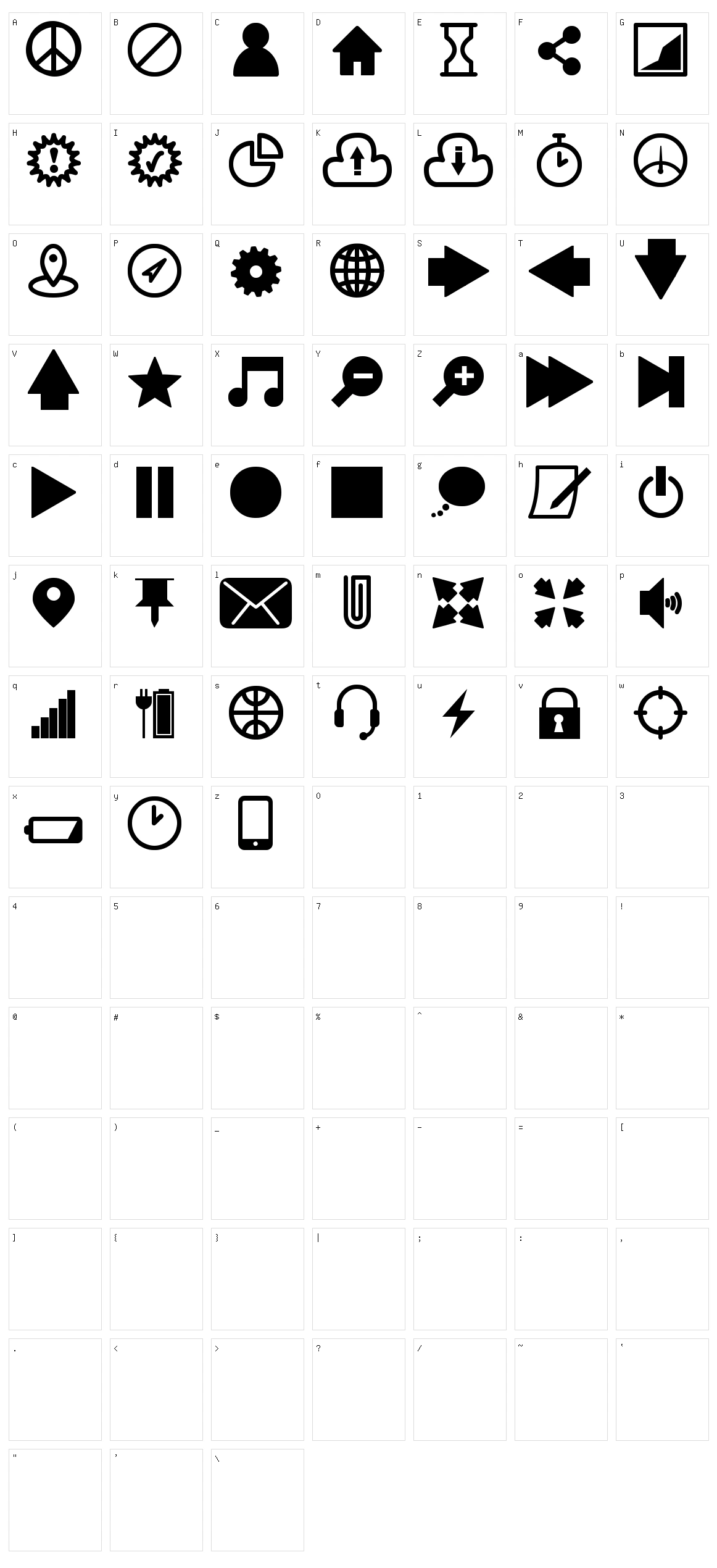 Icons South St Character Set